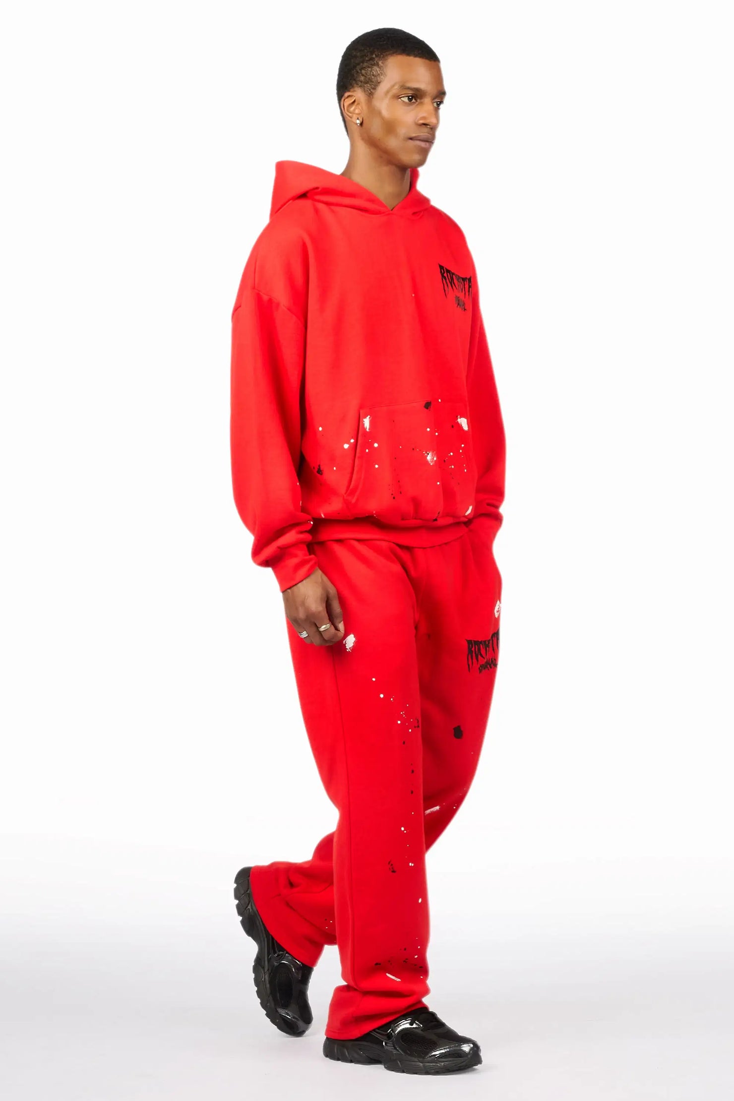 Twinkle Red/Black Hoodie Relaxed Track Set
