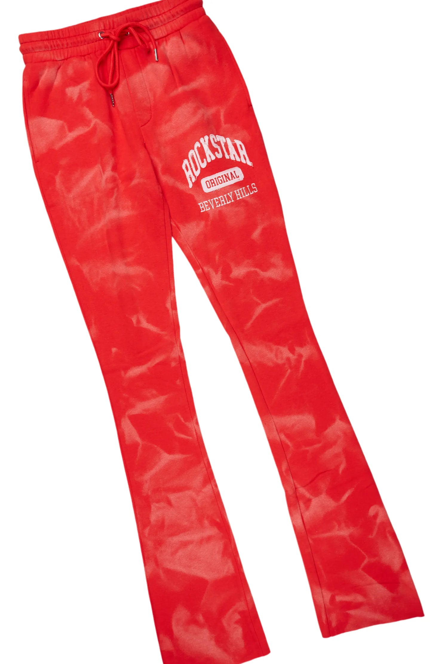 Member Red Hoodie Patchwork Stacked Flare Track Set