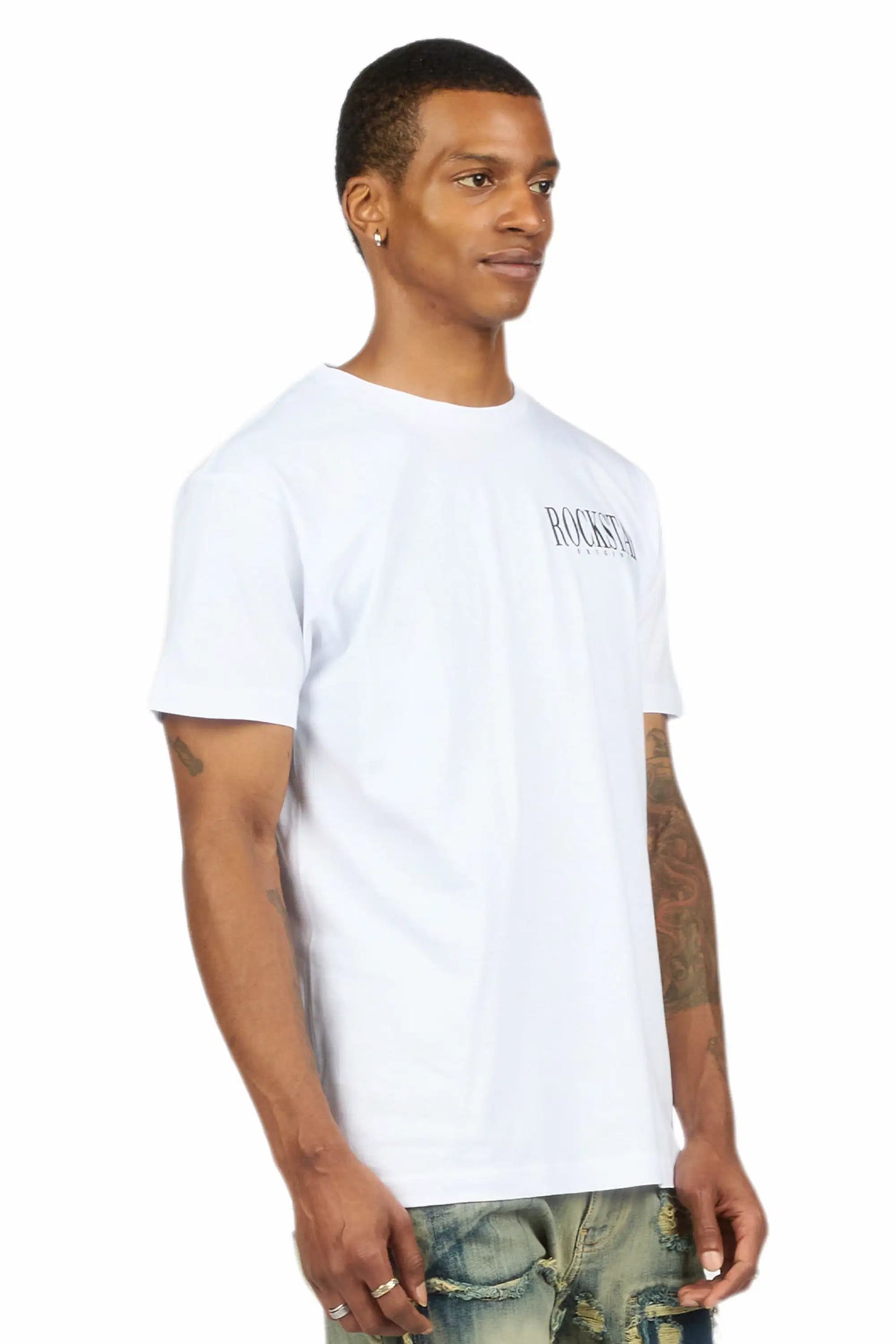 Dayte Nite White Graphic T-Shirt