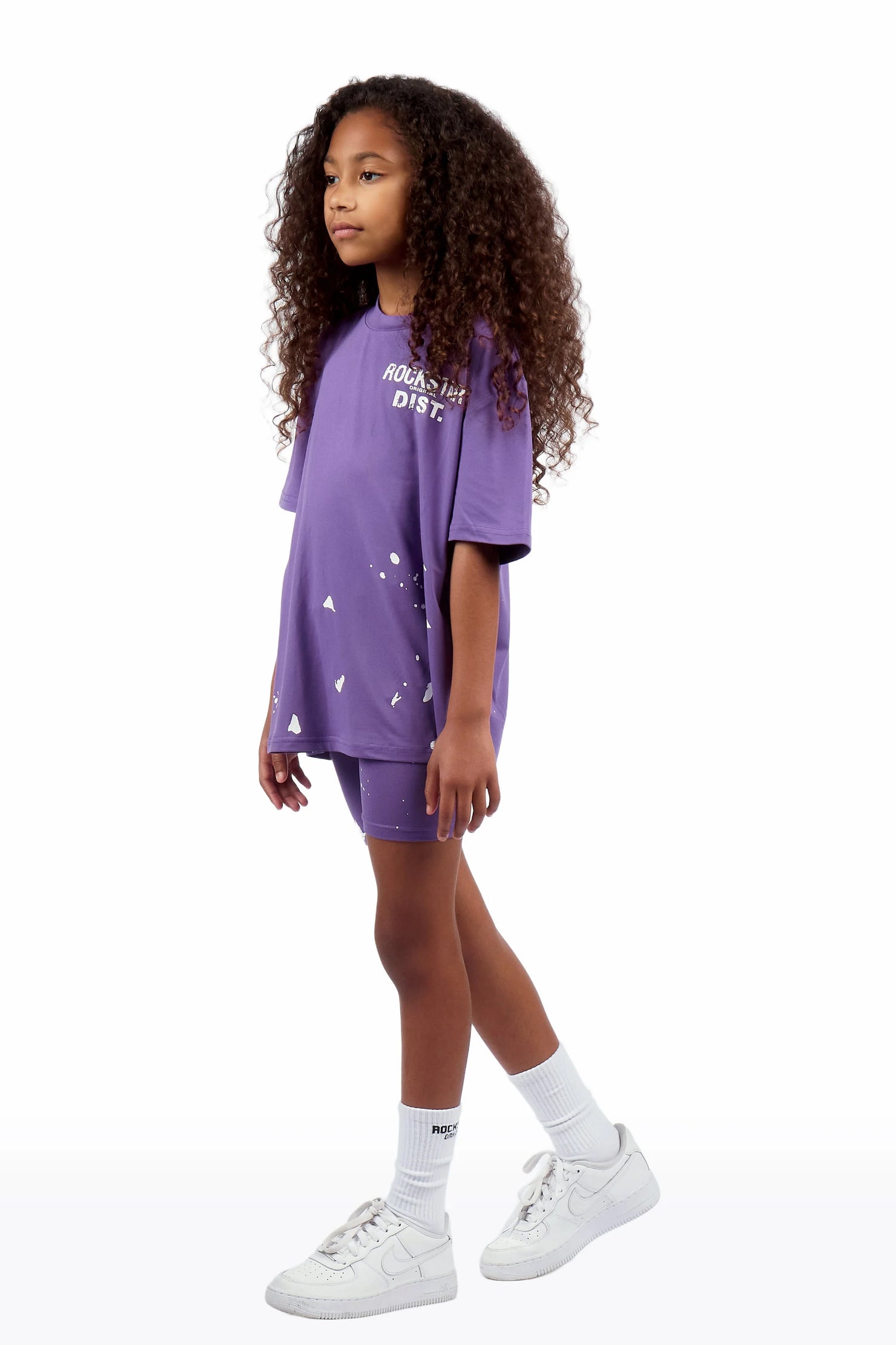 Girls Purple Living For It Short Set