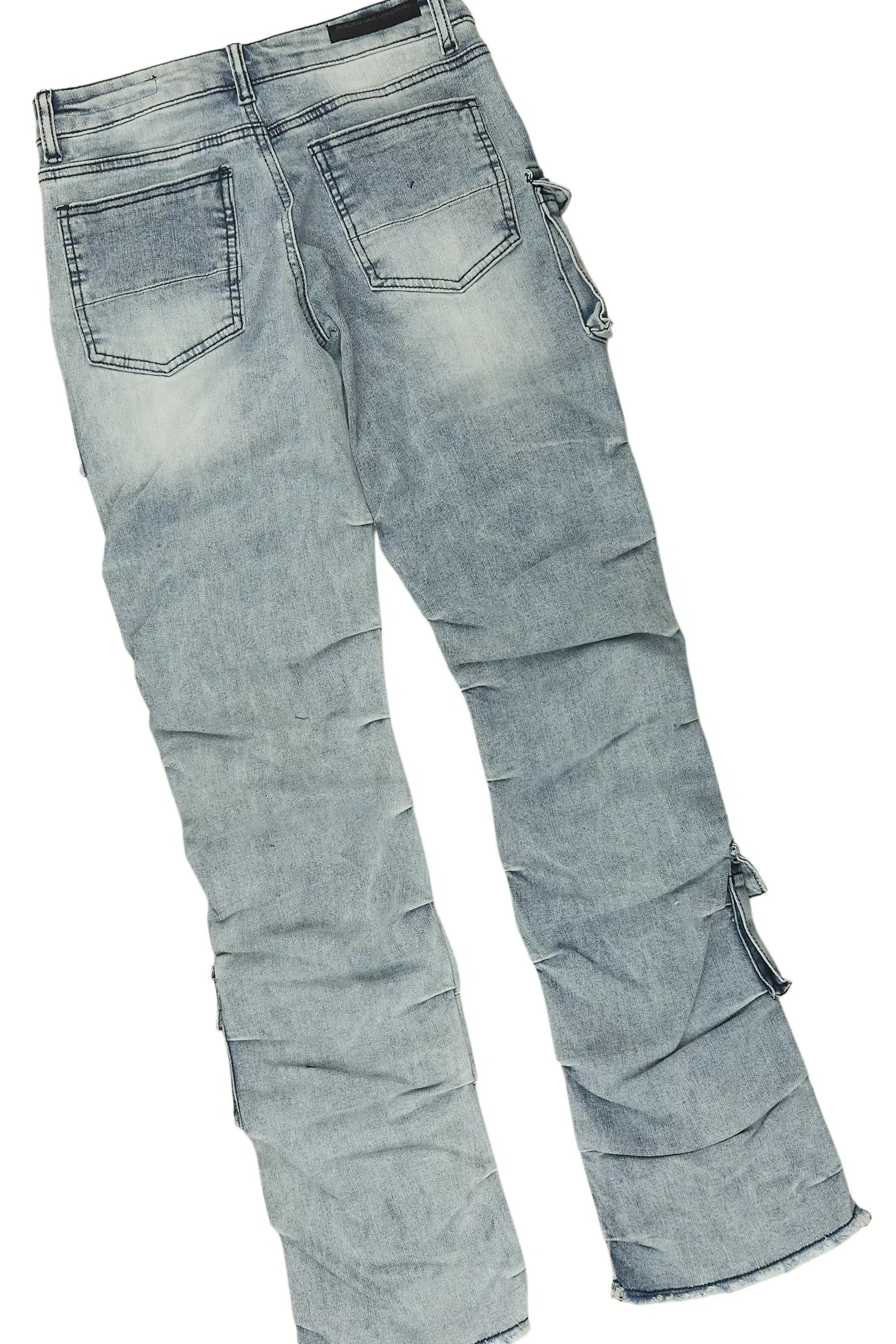Boys Kelo Grey/Blue T-Shirt/Stacked Painter Jean Set