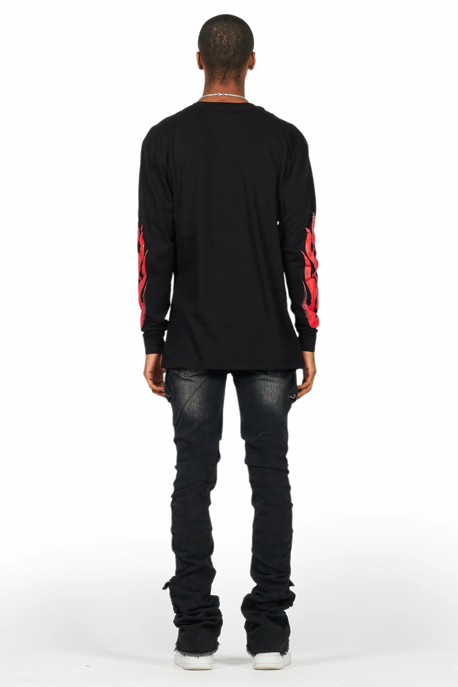Banyan Black/Red Long Sleeve Graphic T-Shirt