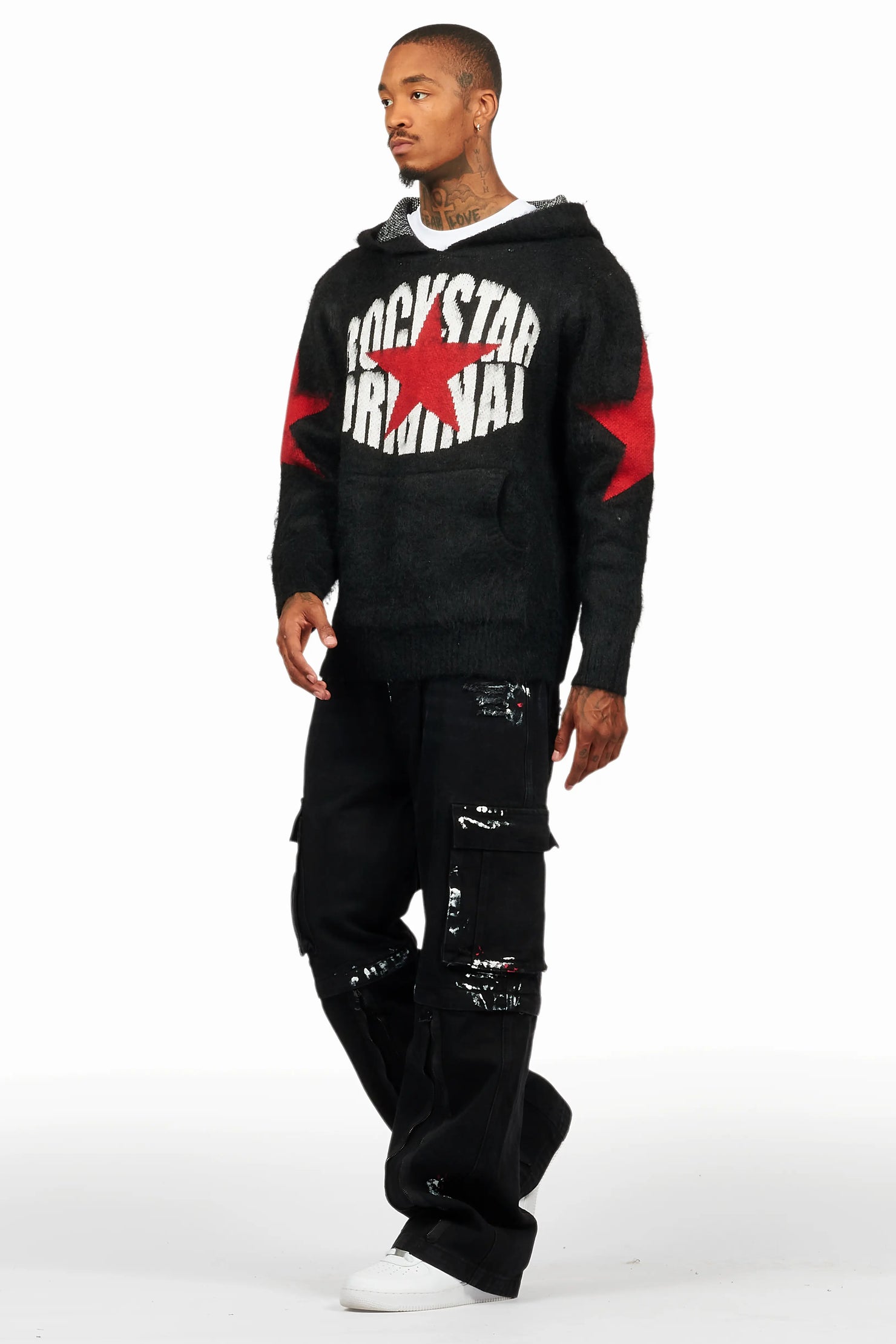 States Black Mohair Hoodie/Baggy Fit Jean Bundle