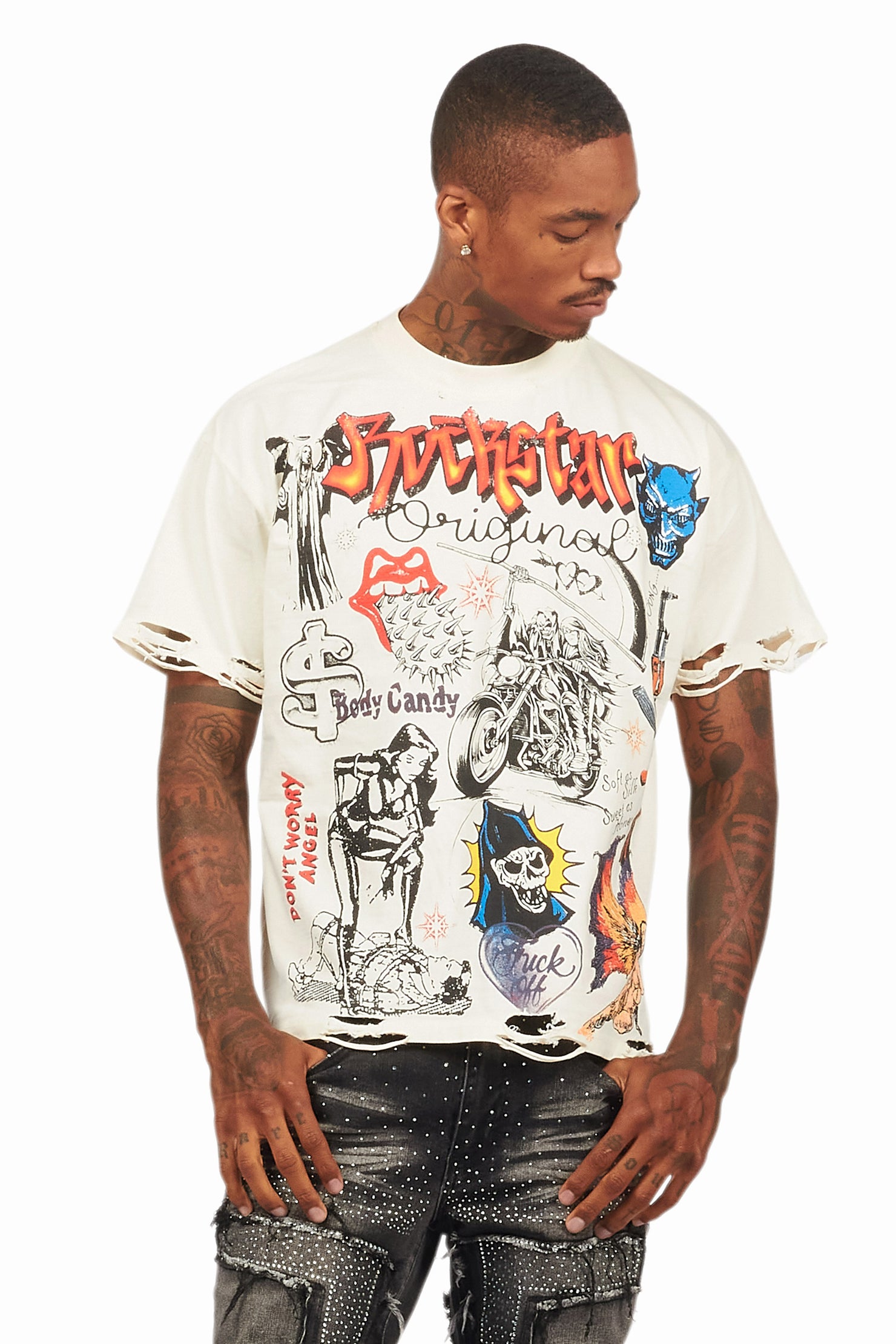 Shoota Vintage Sand Oversized Graphic T-Shirt