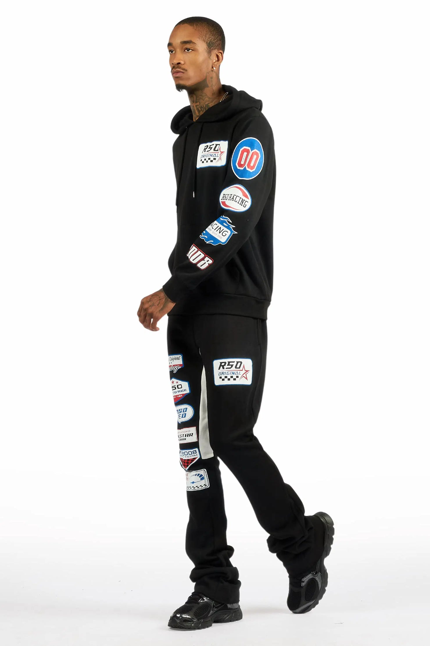 Komanda Black/Multi Hoodie/Stacked Flare Track Set