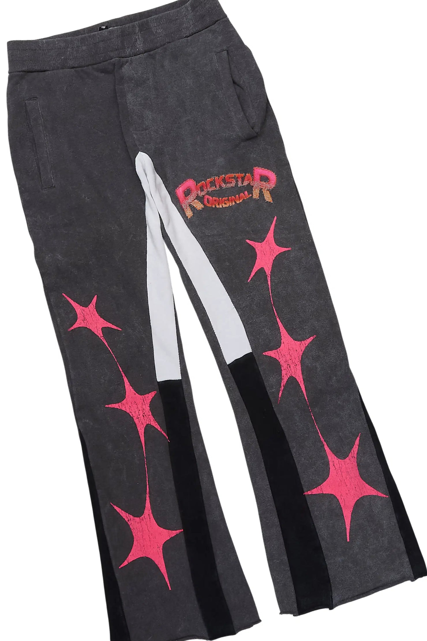 Boys Trenzo Vintage Grey Hoodie/Stacked Flare Track Set