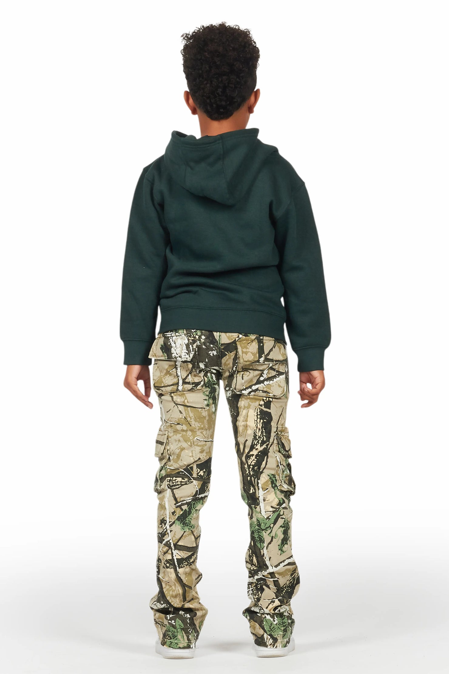 Boys Kirrem Tree Camo Stacked Flare Jean