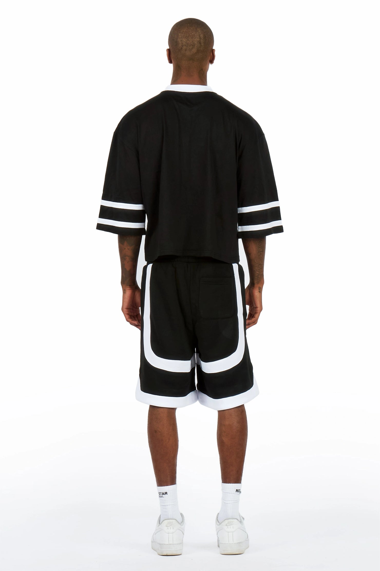 Redford Black T-Shirt/Double Waisted Short Set