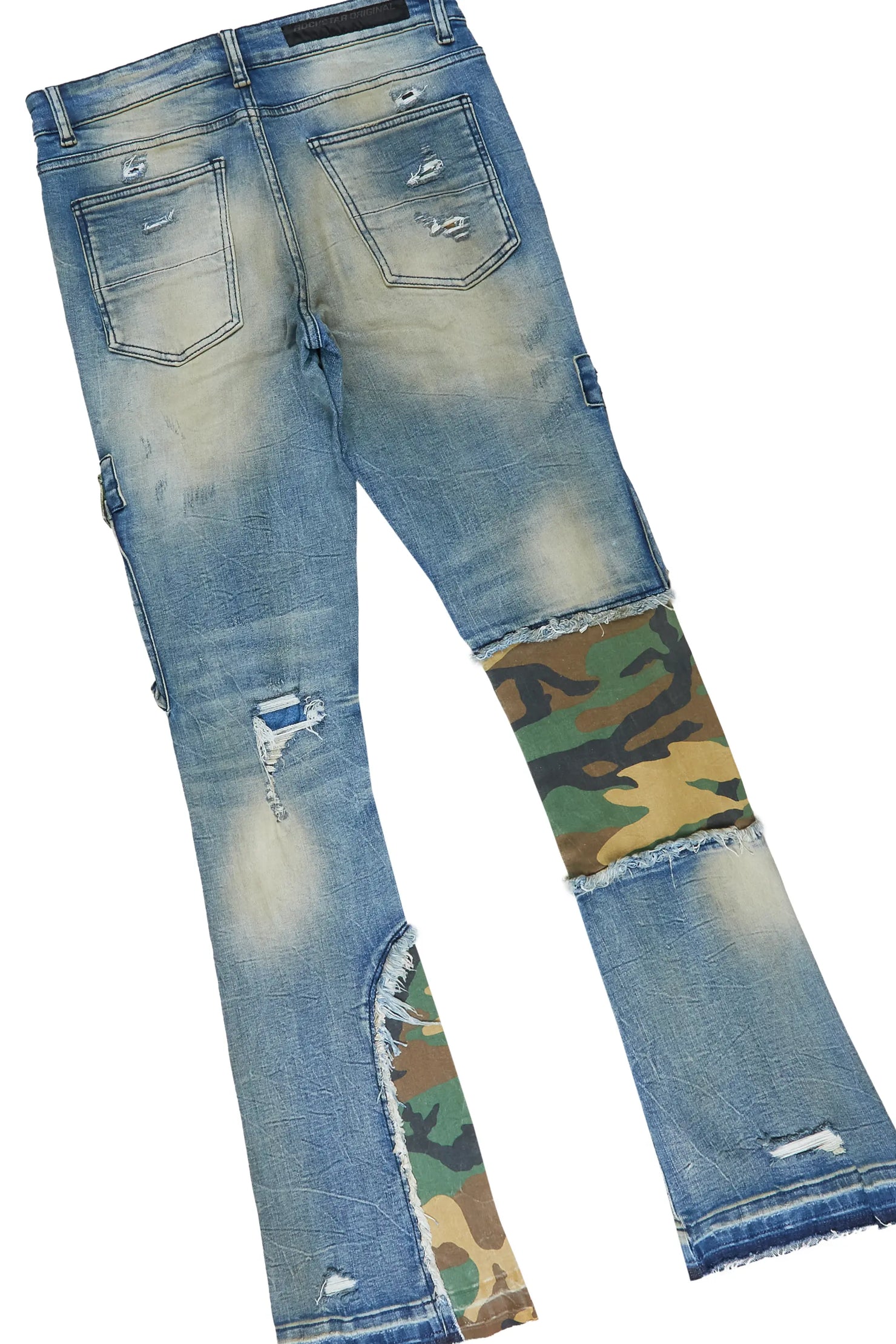 Mallow Green Knit Sweater & Zeta Stacked Flare Jean Bundle