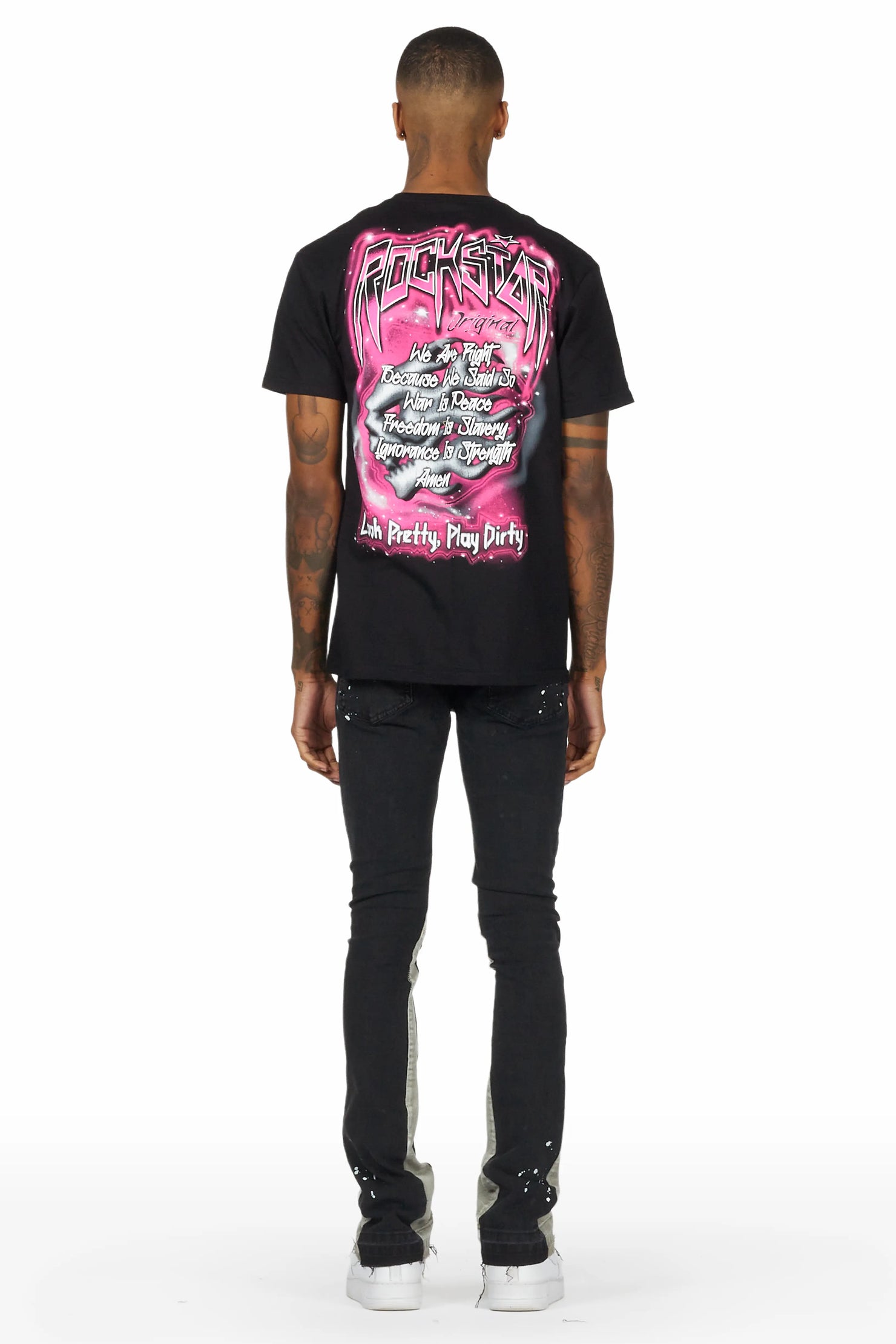 Quetzel Vintage Black Stacked Flare Jean