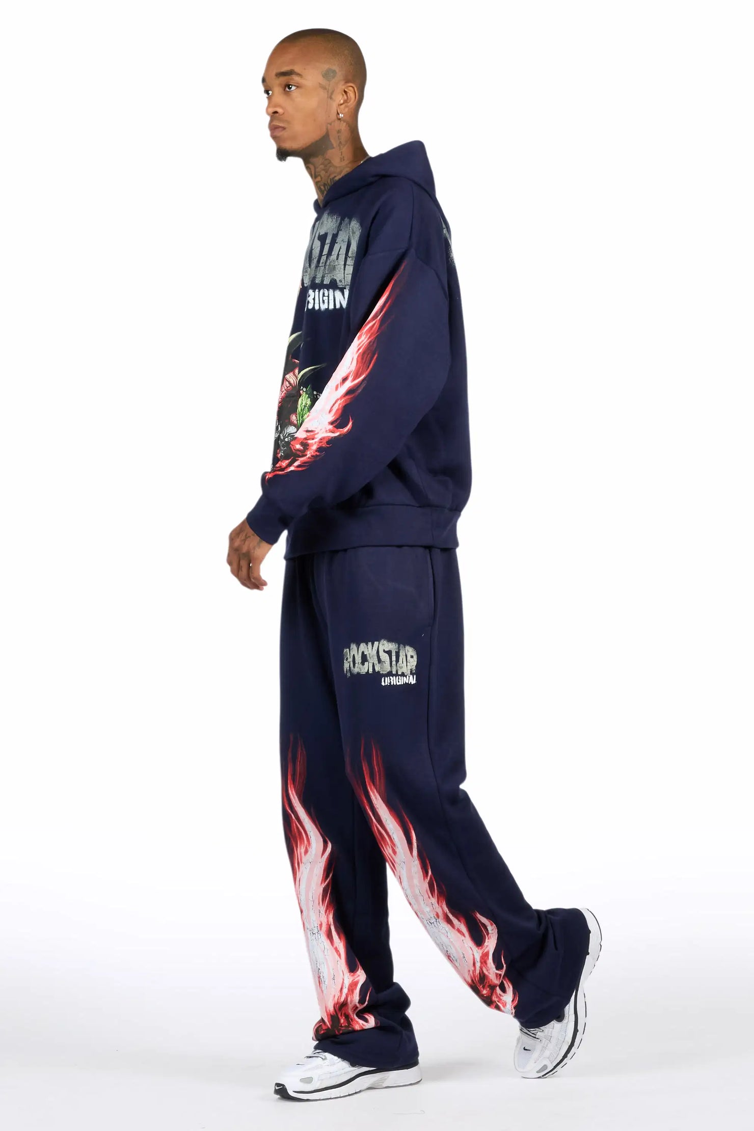 Azyrx Navy Hoodie/Baggy Pant Track Set