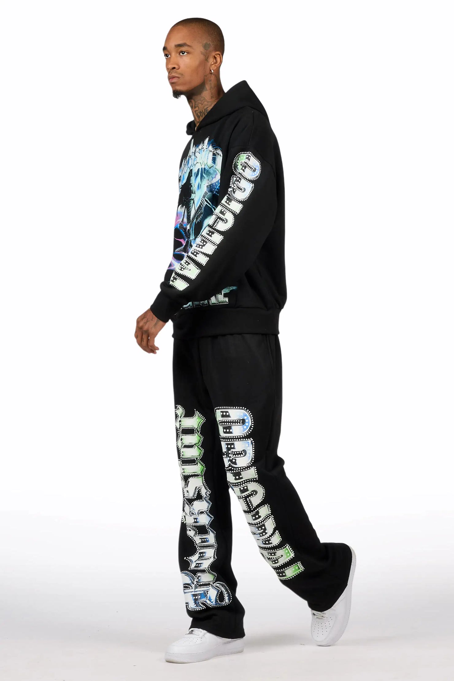 Nyxx Black Hoodie/Baggy Pant Track Set