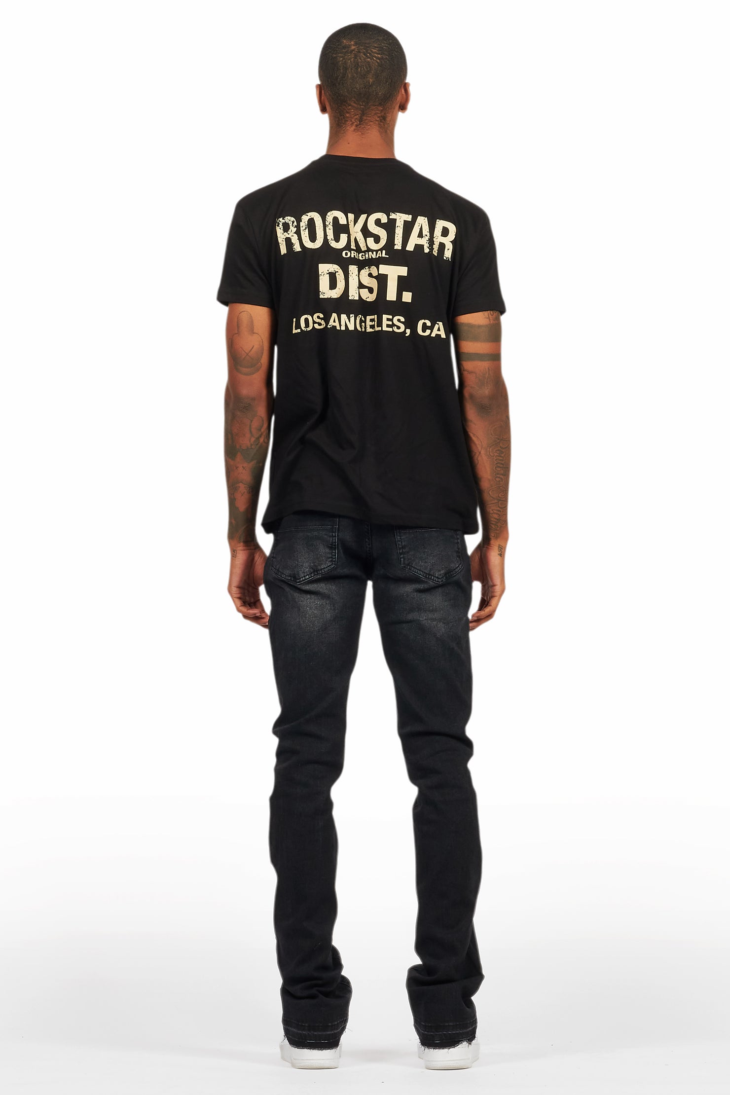 Lake Black/Beige T-Shirt/Dag Stacked Flare Jean Set