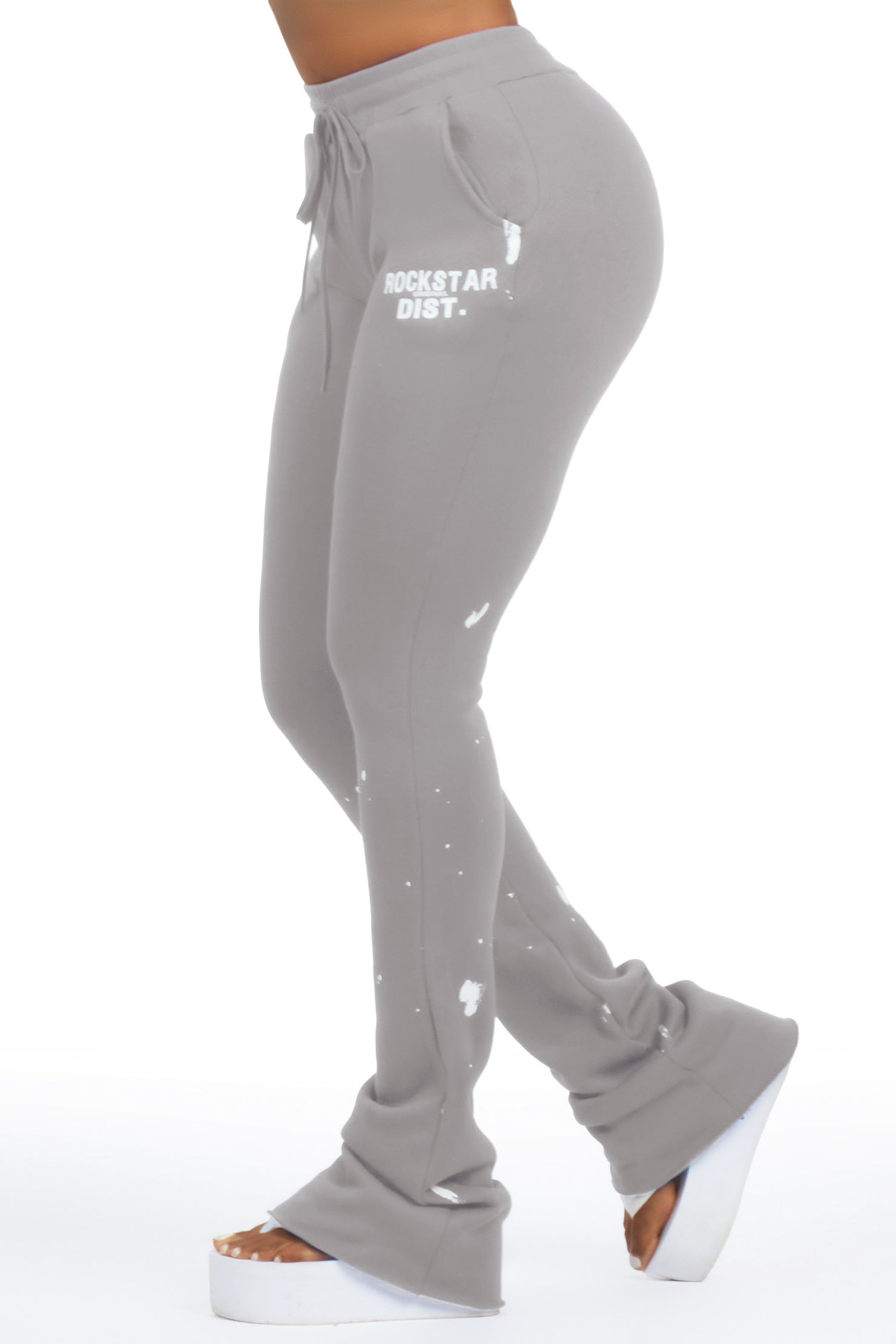 Nylia Grey Super Stacked Track Pant