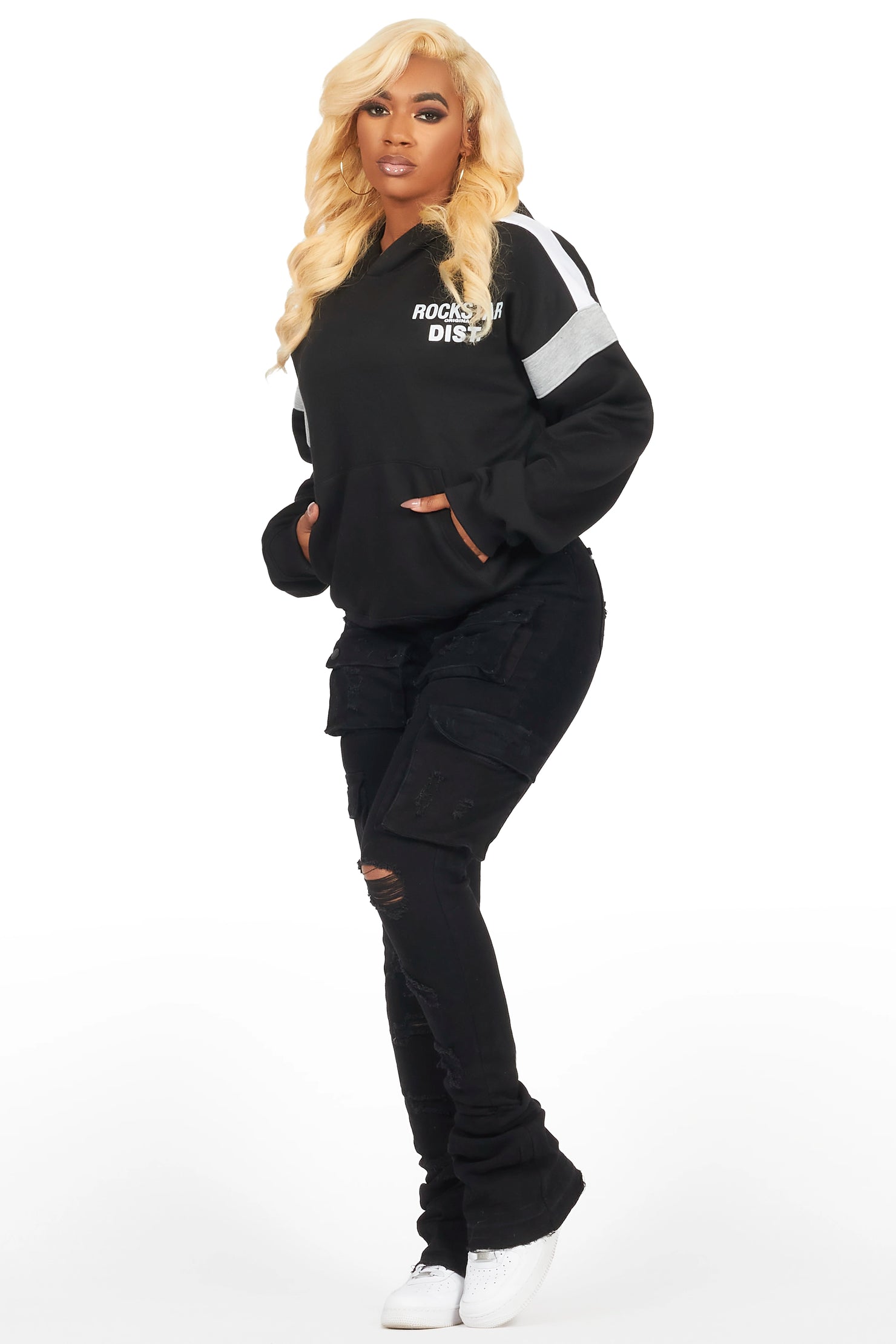 Evonne Black Oversized Hoodie