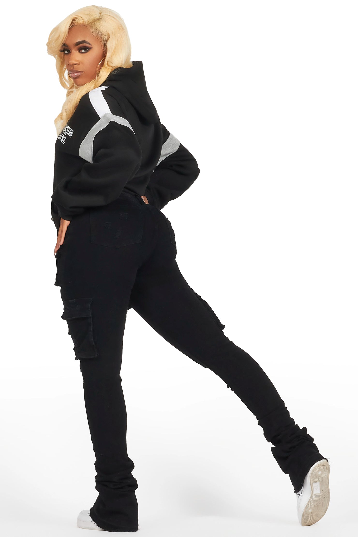 Evonne Black Oversized Hoodie