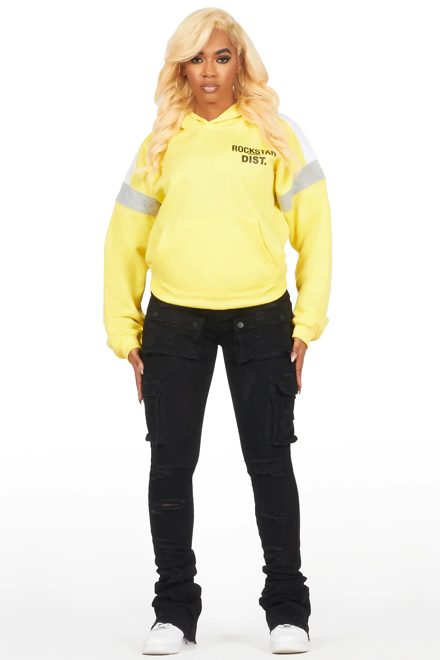 Evonne Yellow Oversized Hoodie