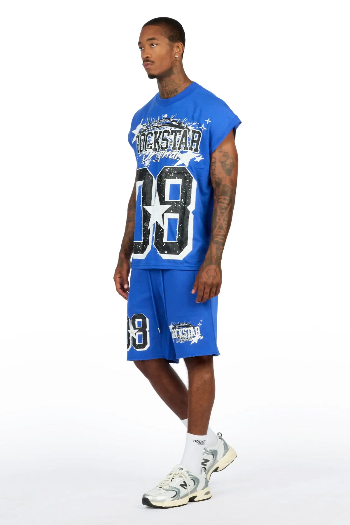 Allstar Cut Sleeve Royal/Black T-Shirt Short Set