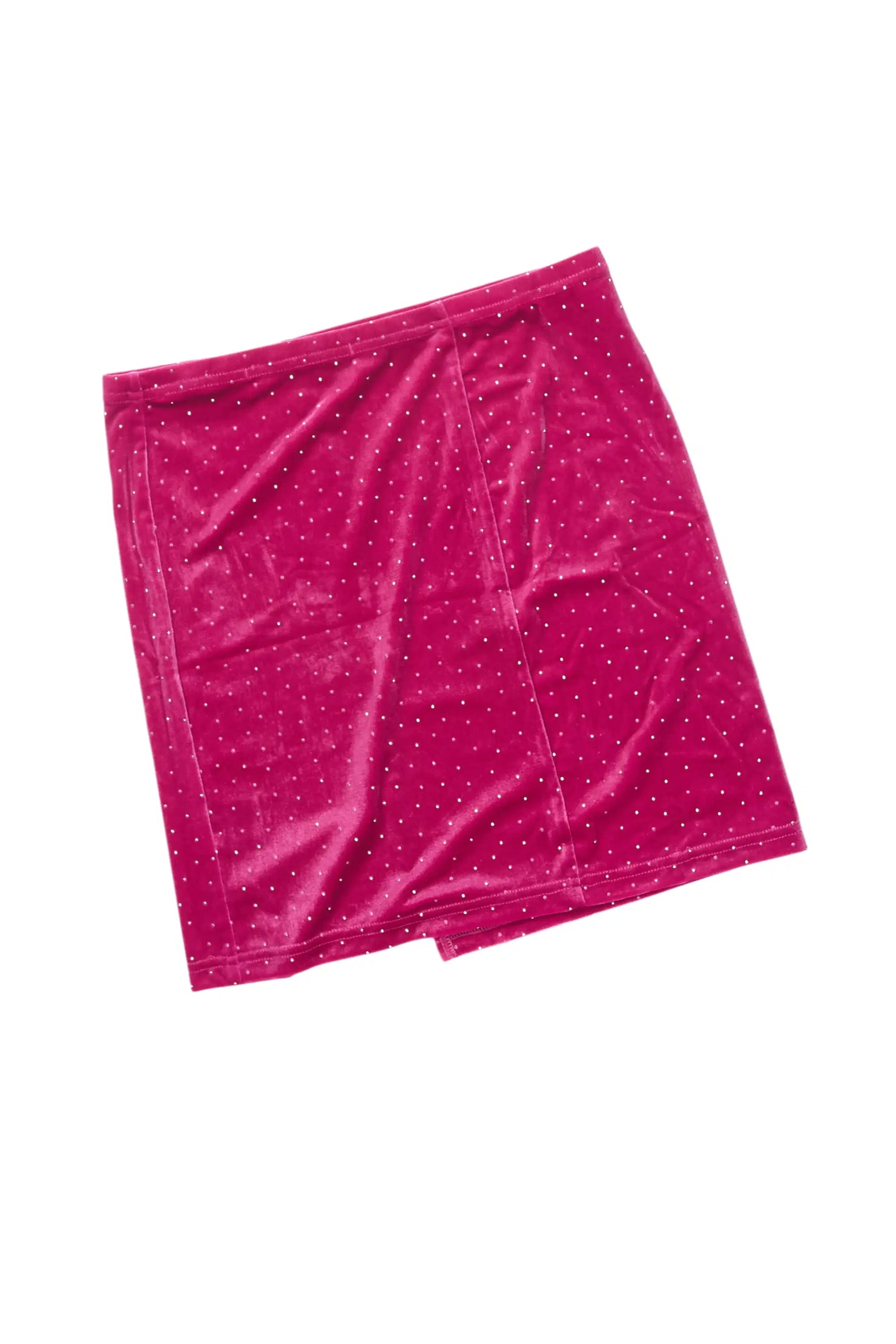 Naimah Pink Rhinestone Velour Skirt Set