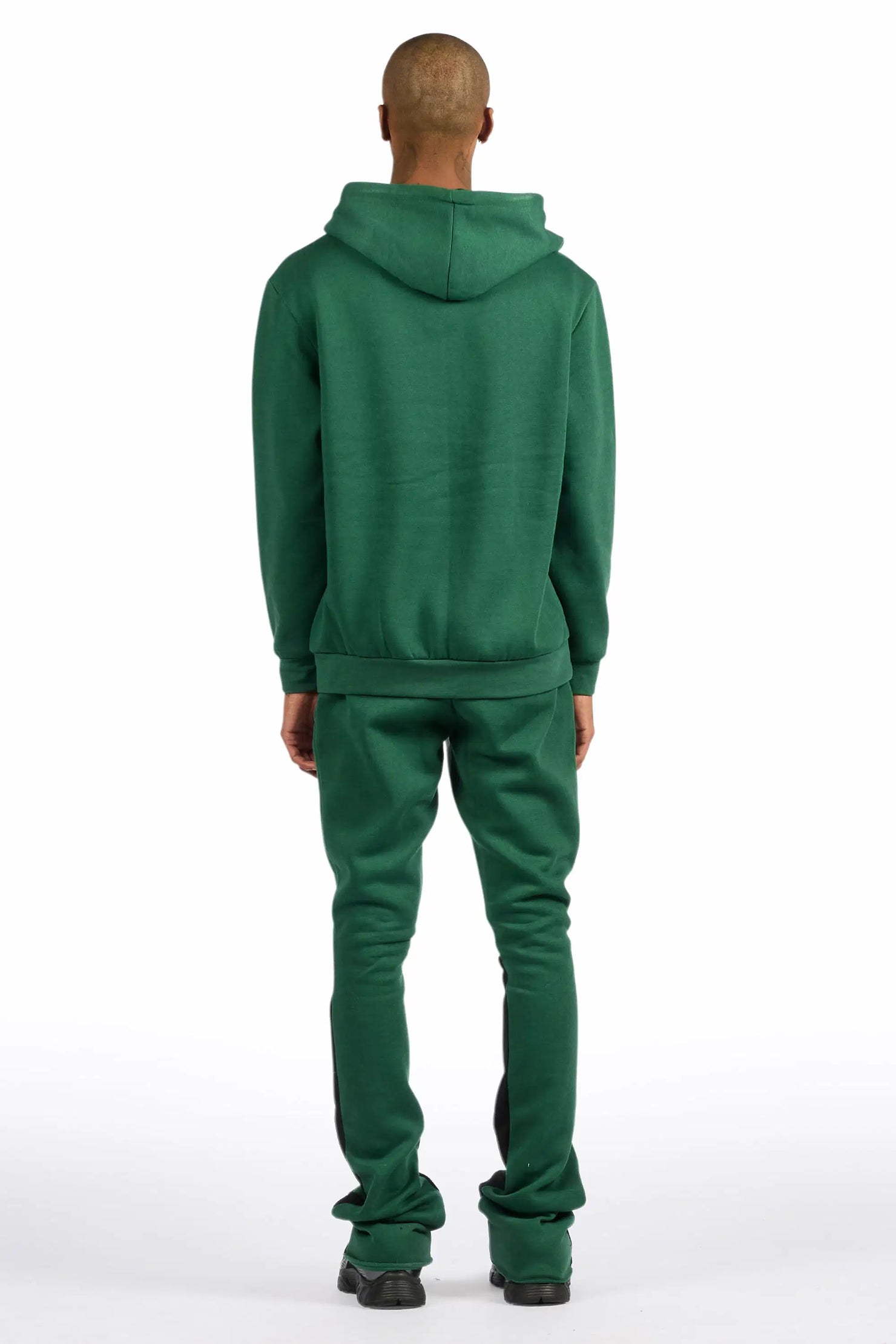 Basic Hunter Green Hoodie/Stacked Flare Track Set