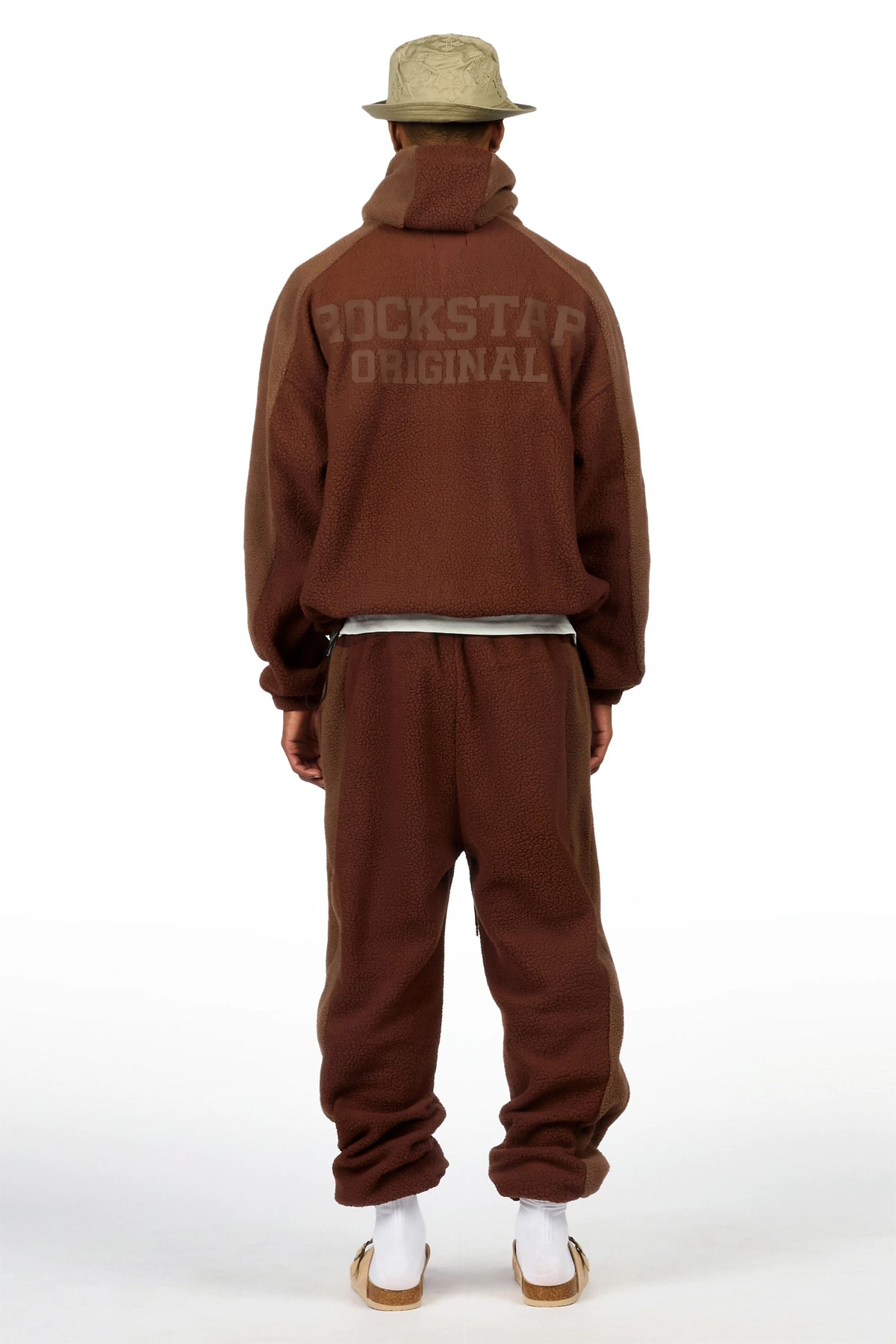 Minero Sherpa Brown Zip Up Hoodie/Jogger Track Set