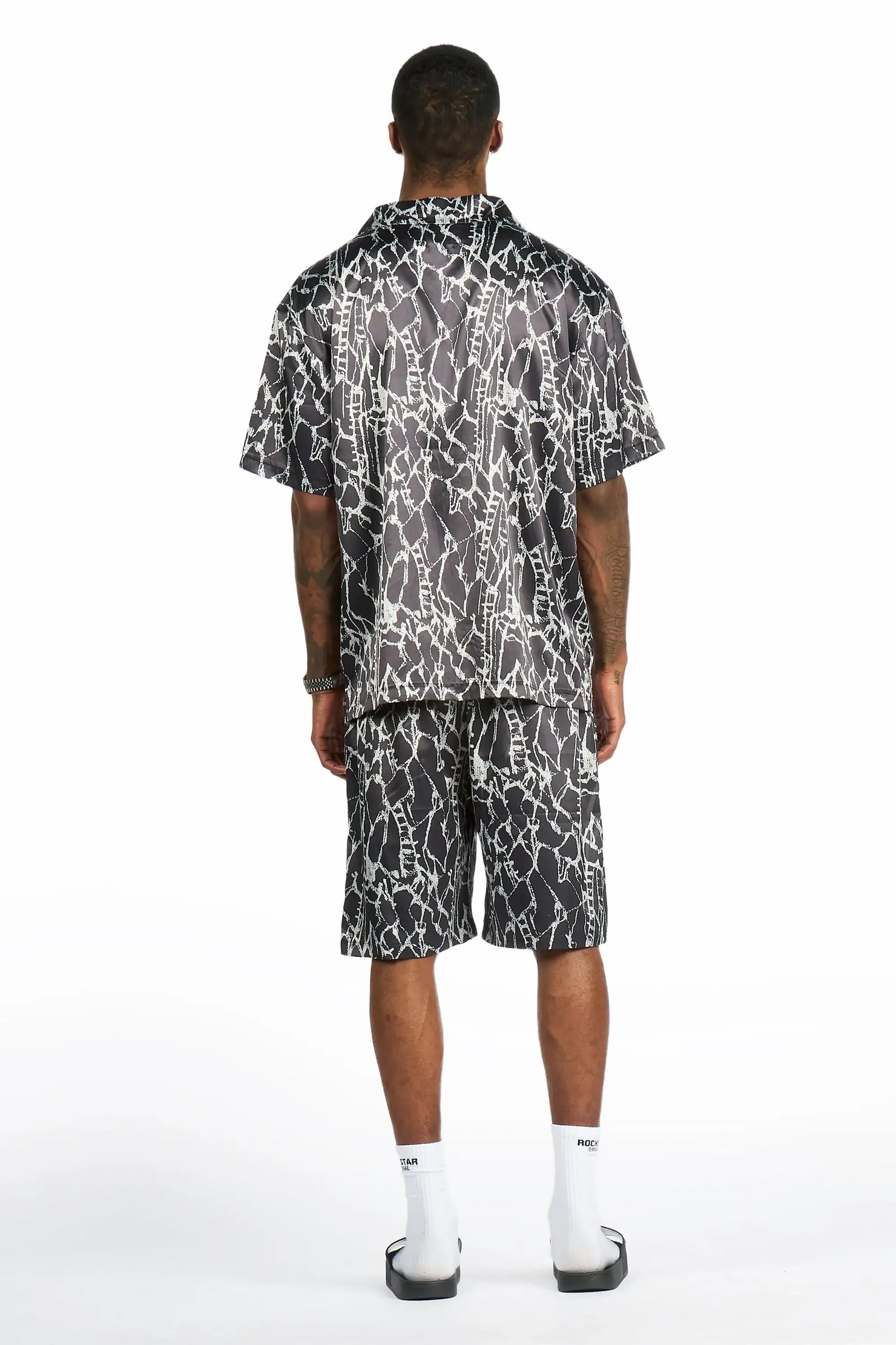 Princeton Black Button Down Shirt/Short Set