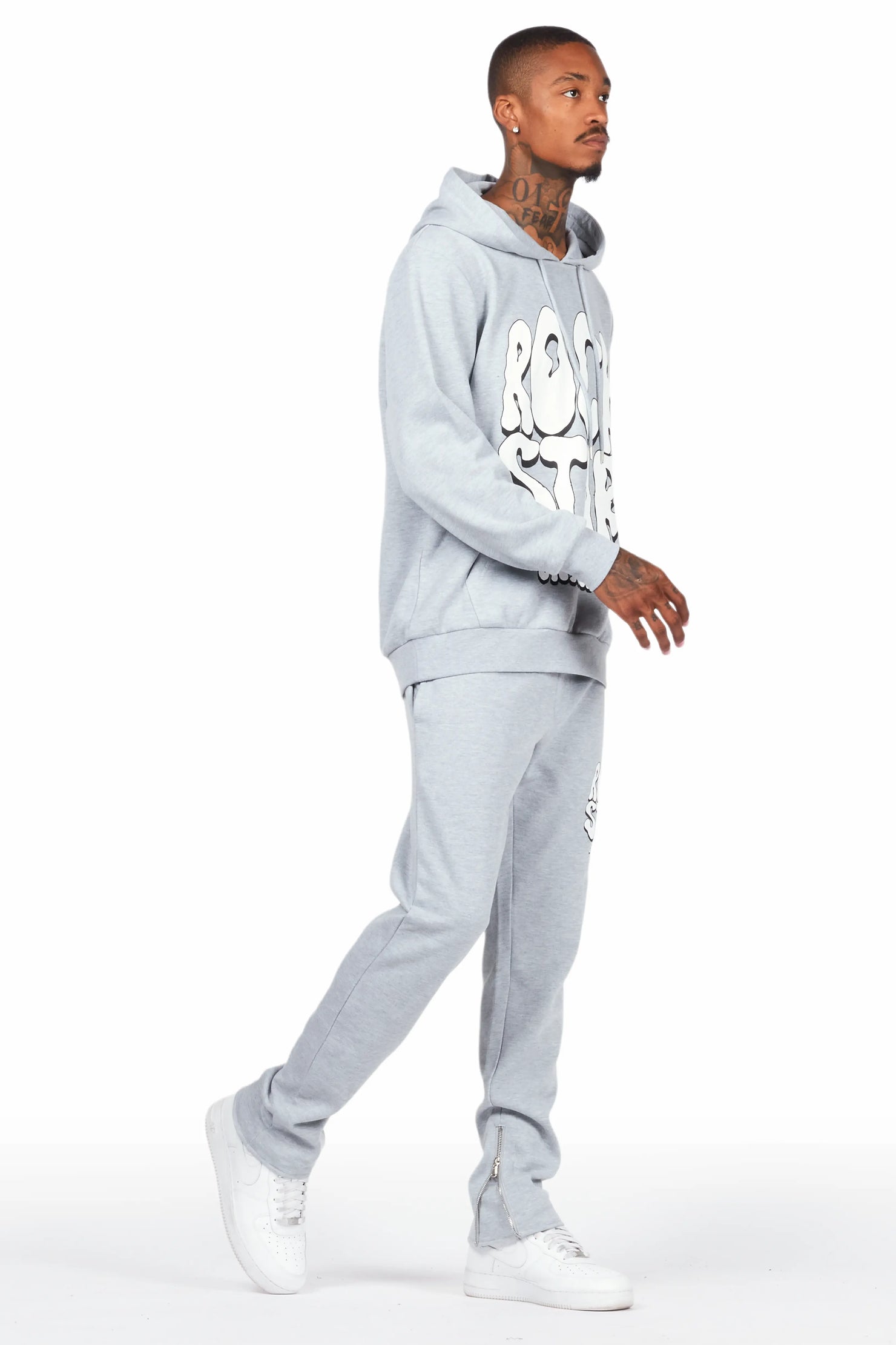 Warblen Grey Slim Fit Track Set