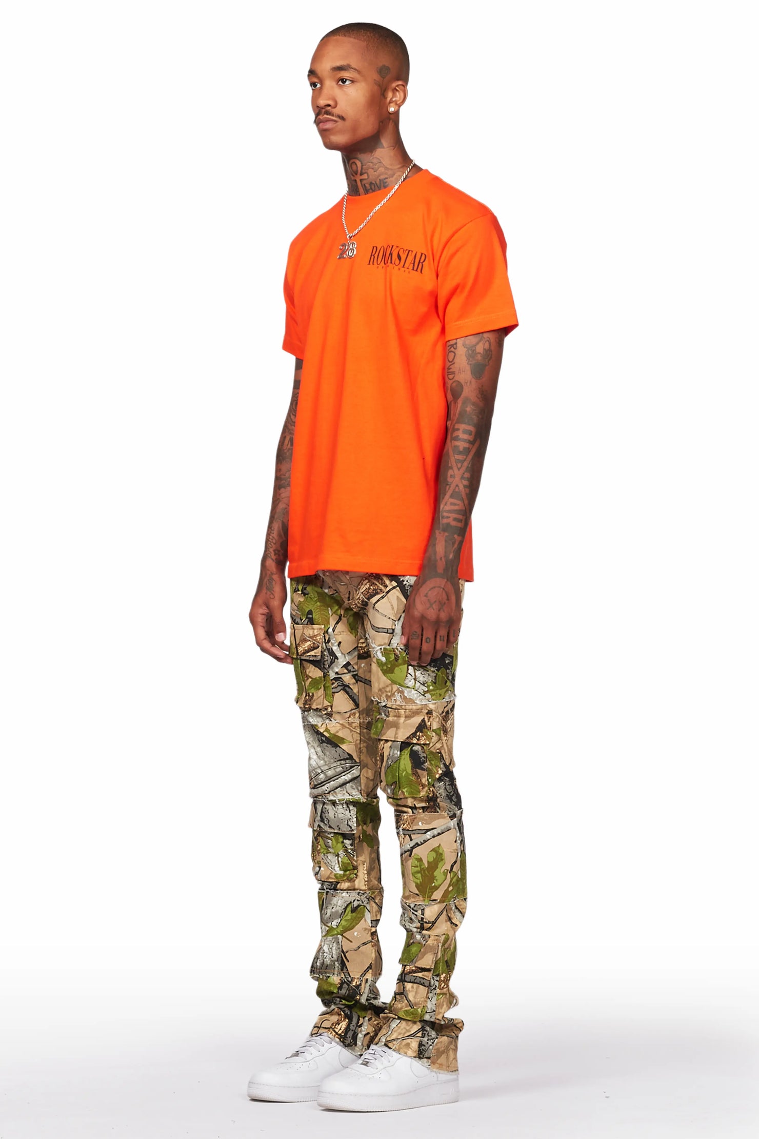 Duggar Tree Camo Cargo Stacked Flare Jean