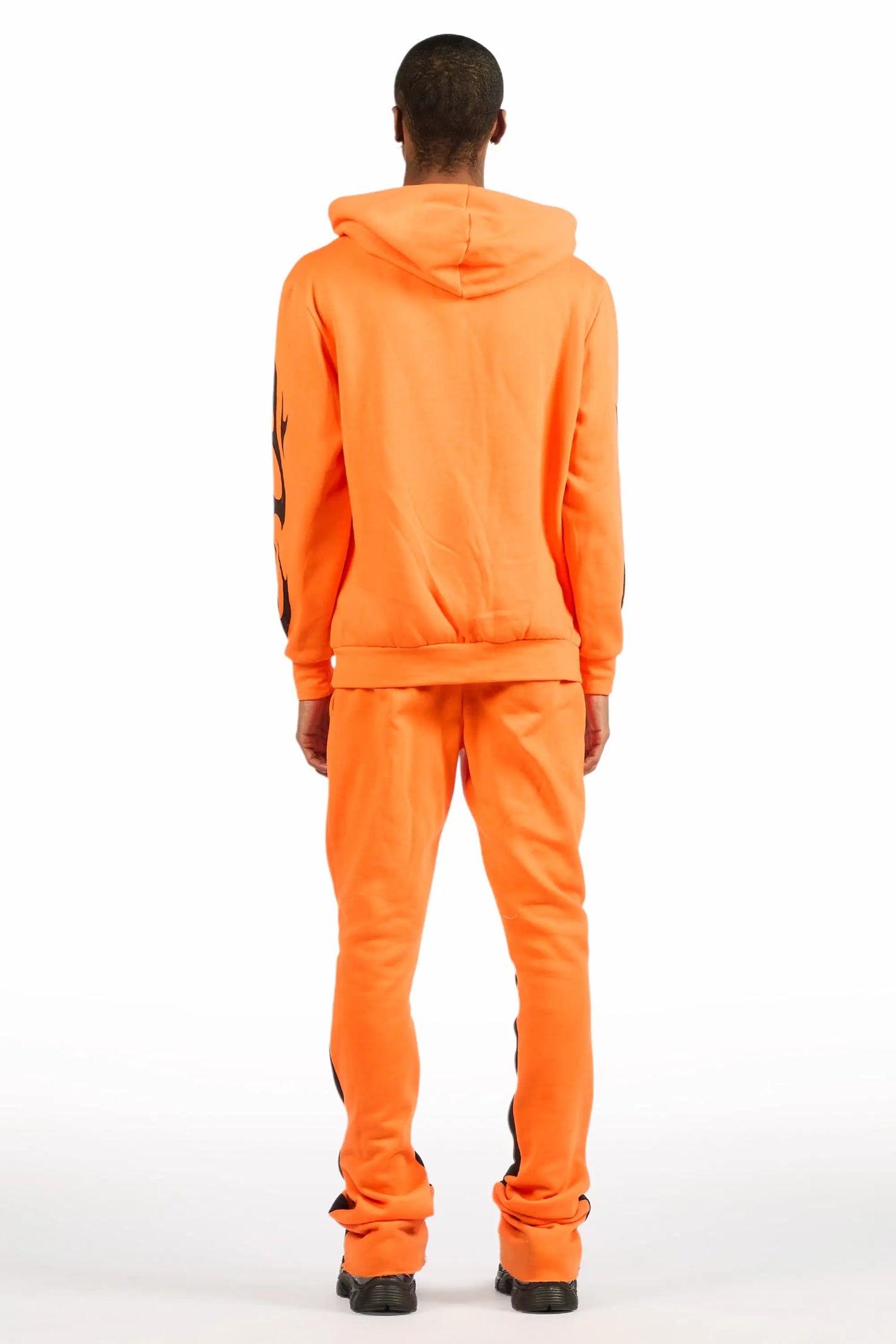 Deathrow Orange/Black Hoodie/Stacked Track Pant Set