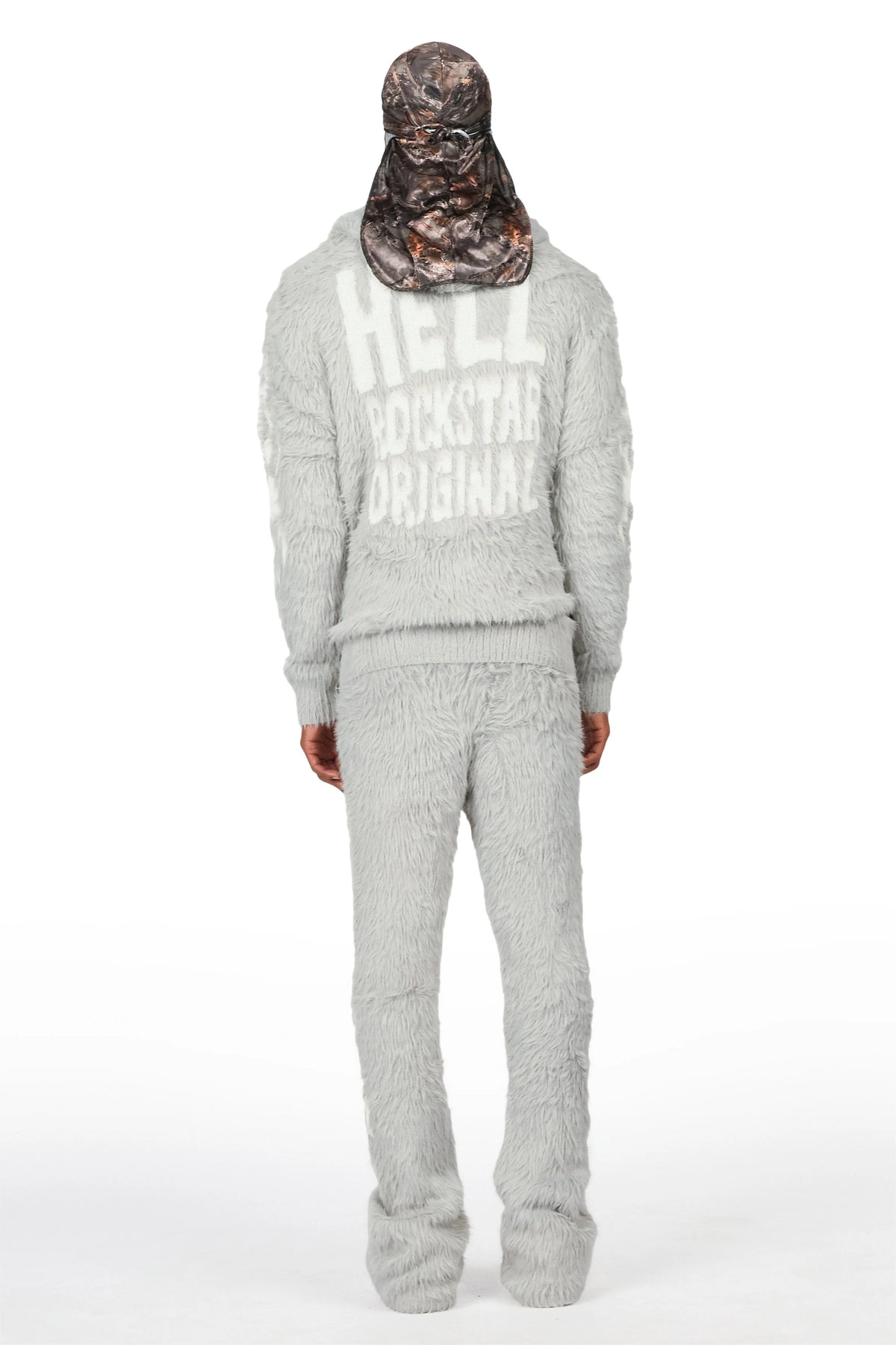 Toshio Grey Stacked Flare Knitted Mohair Track Set