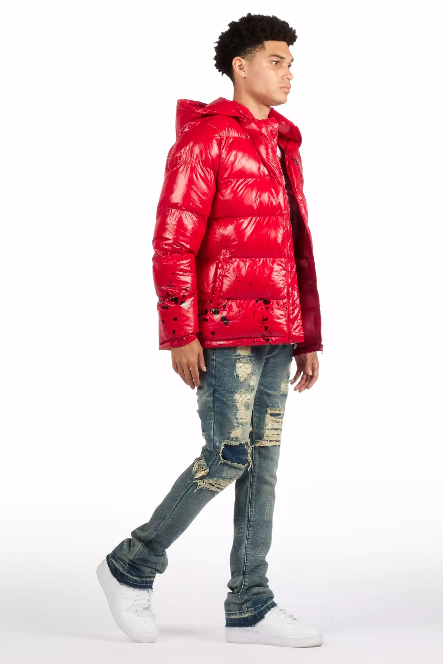 Foreign Medium Blue Wash Stacked Flare Jean