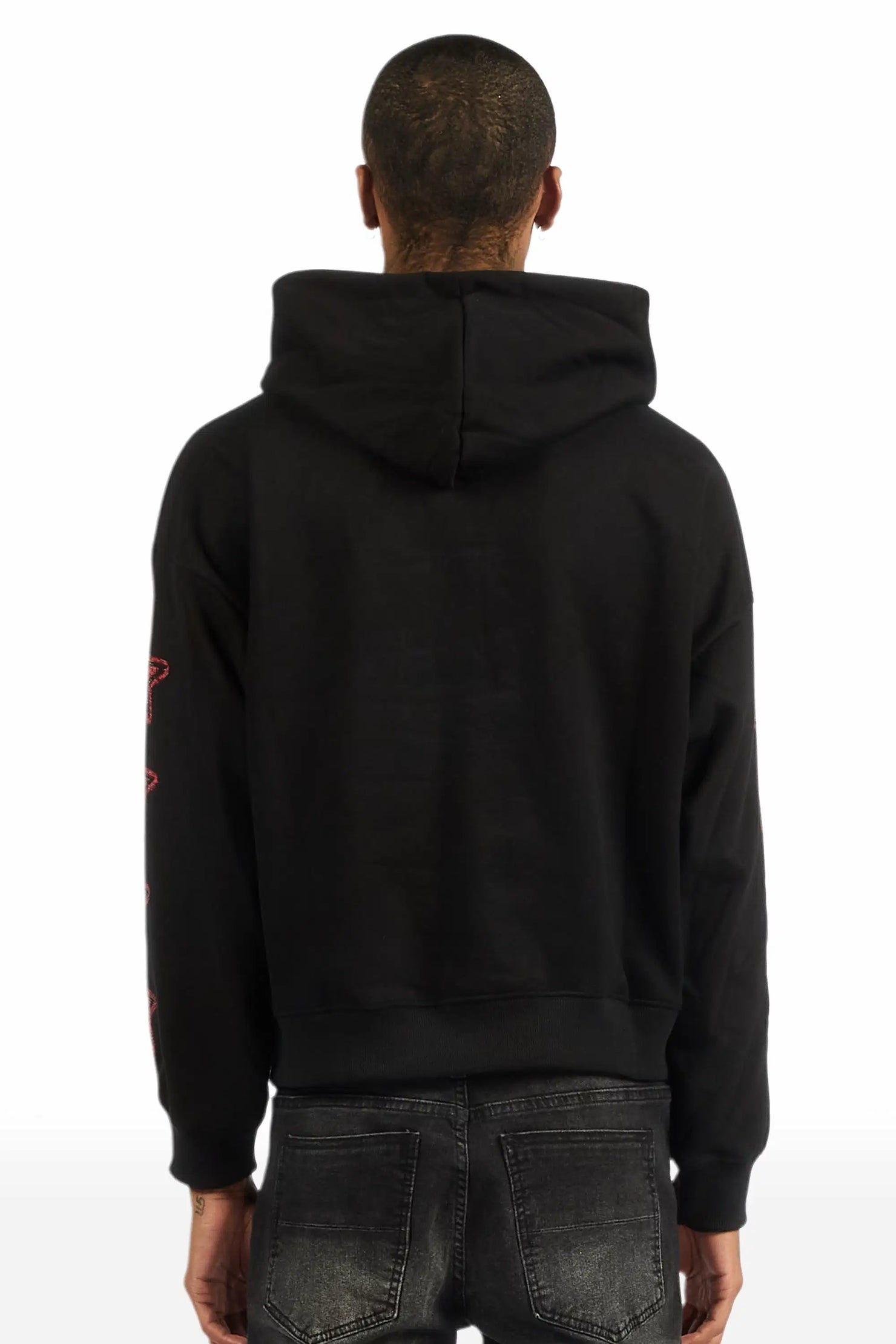 Tyvion Black Rhinestone Oversized Hoodie