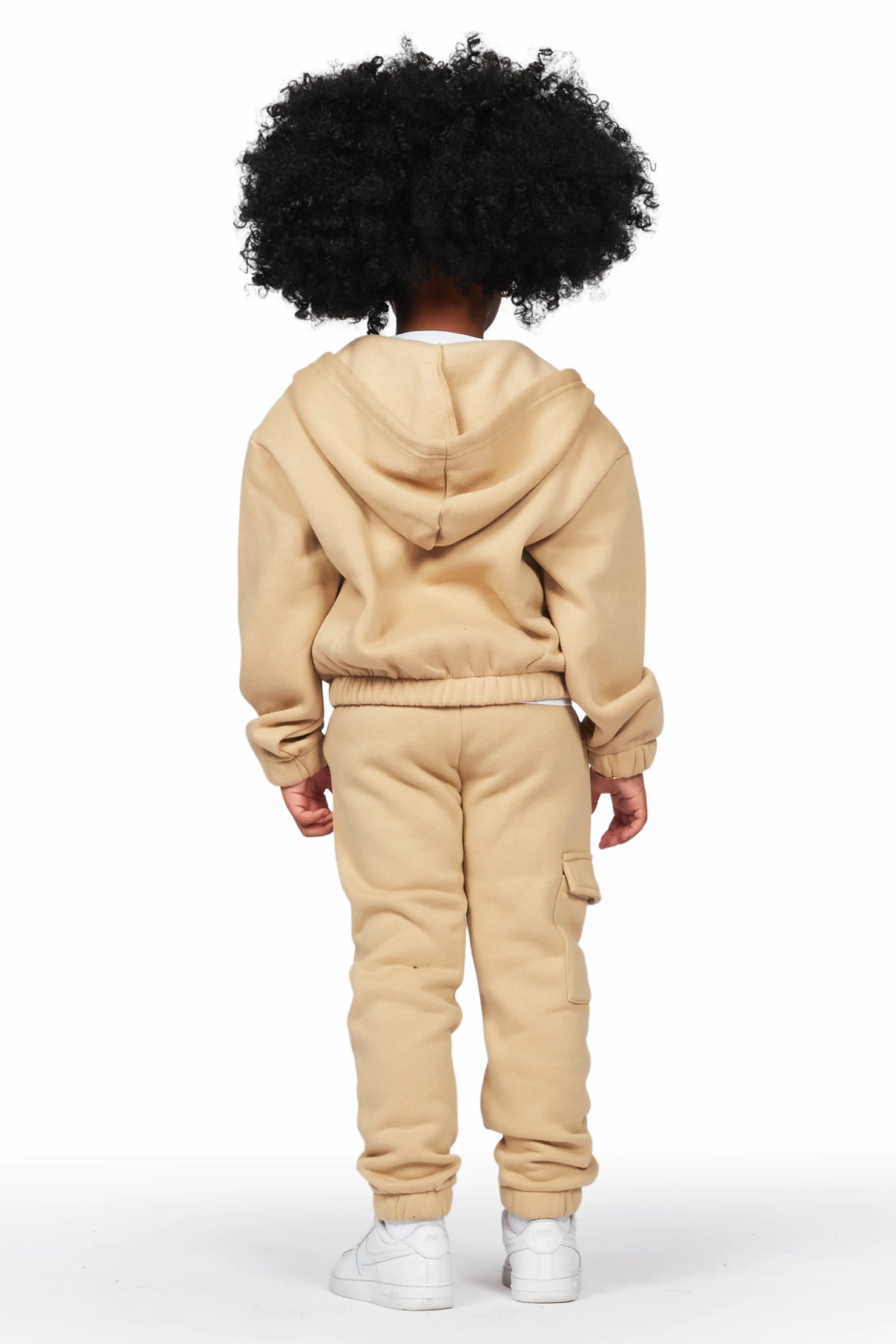 Girls Bass Light Mocha Zip Up Hoodie Pant Set