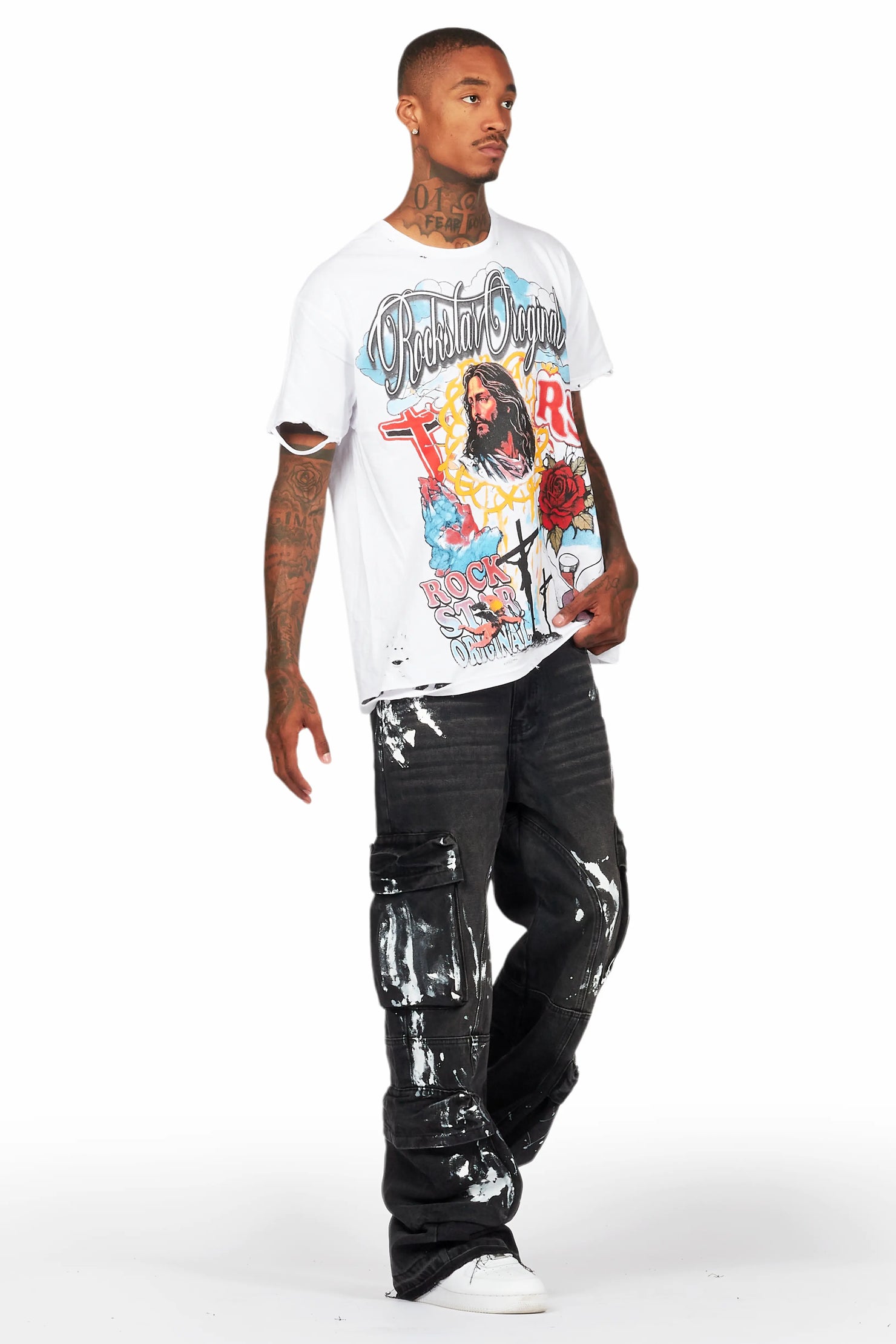 Alary Painter Black Baggy Fit Cargo Jean