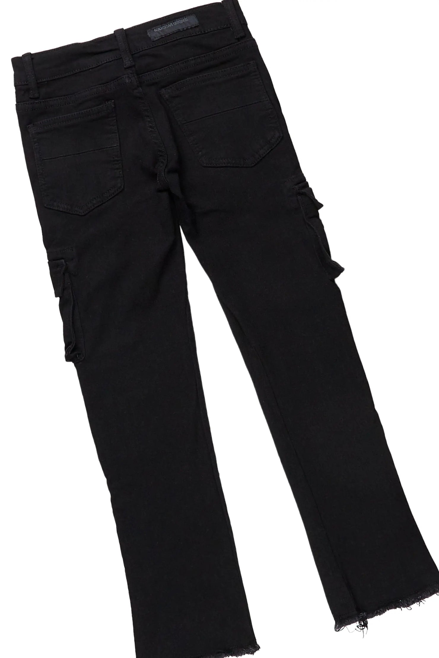 Boys Sylo Black Stacked Flare Jean