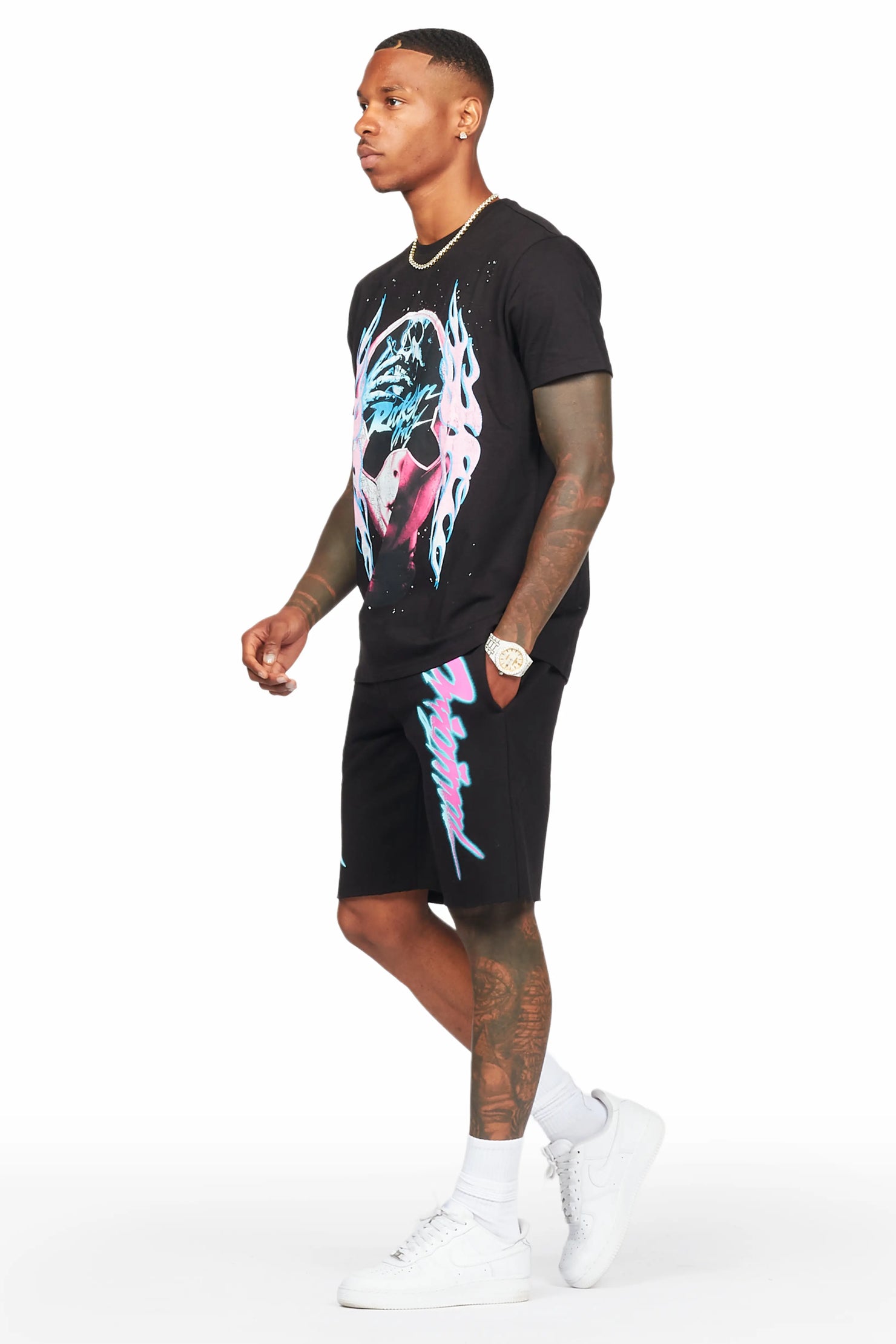 Oberon Black T-Shirt/Short Set