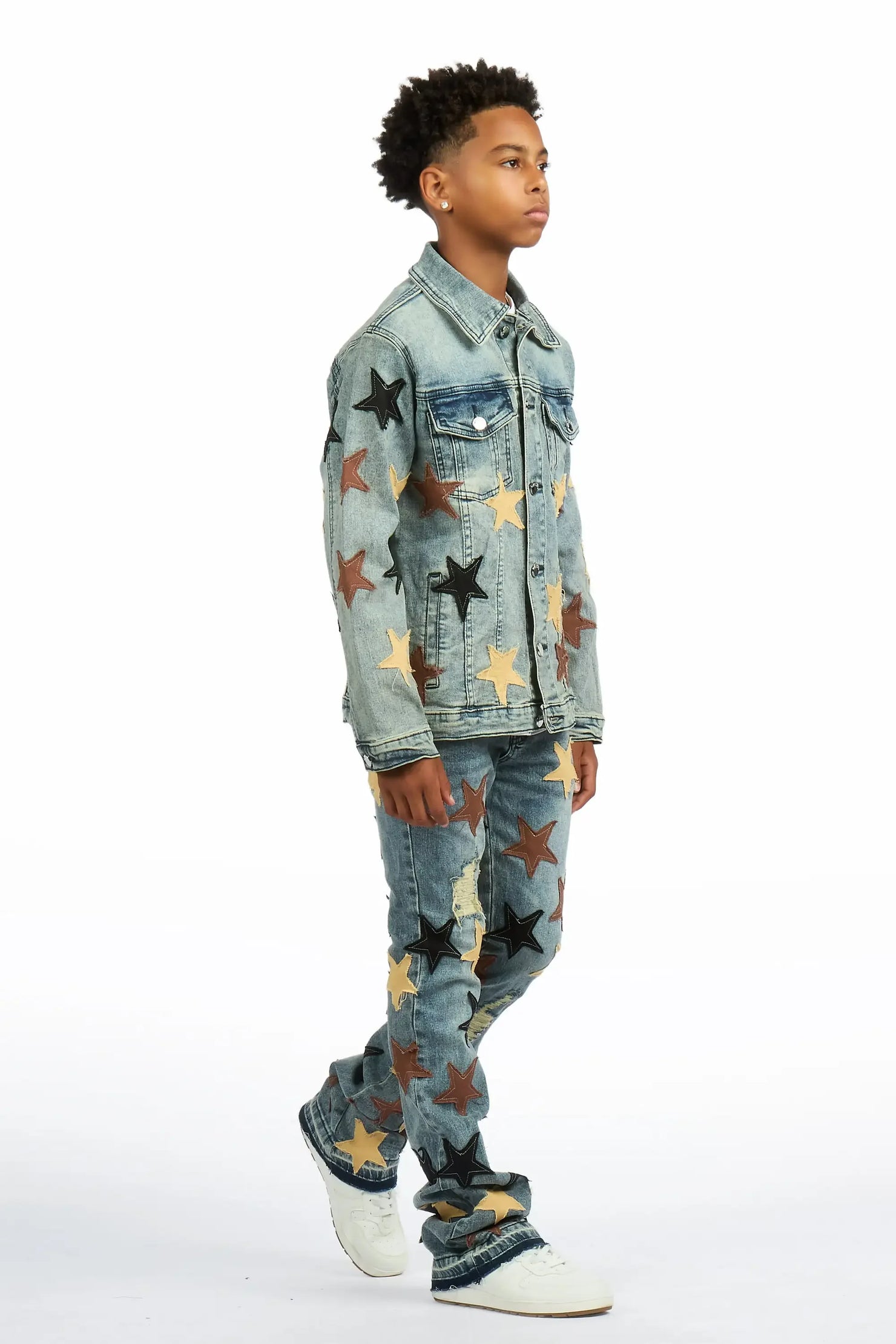 Boys Starlane Tint Denim Jacket & Stacked Jean Set