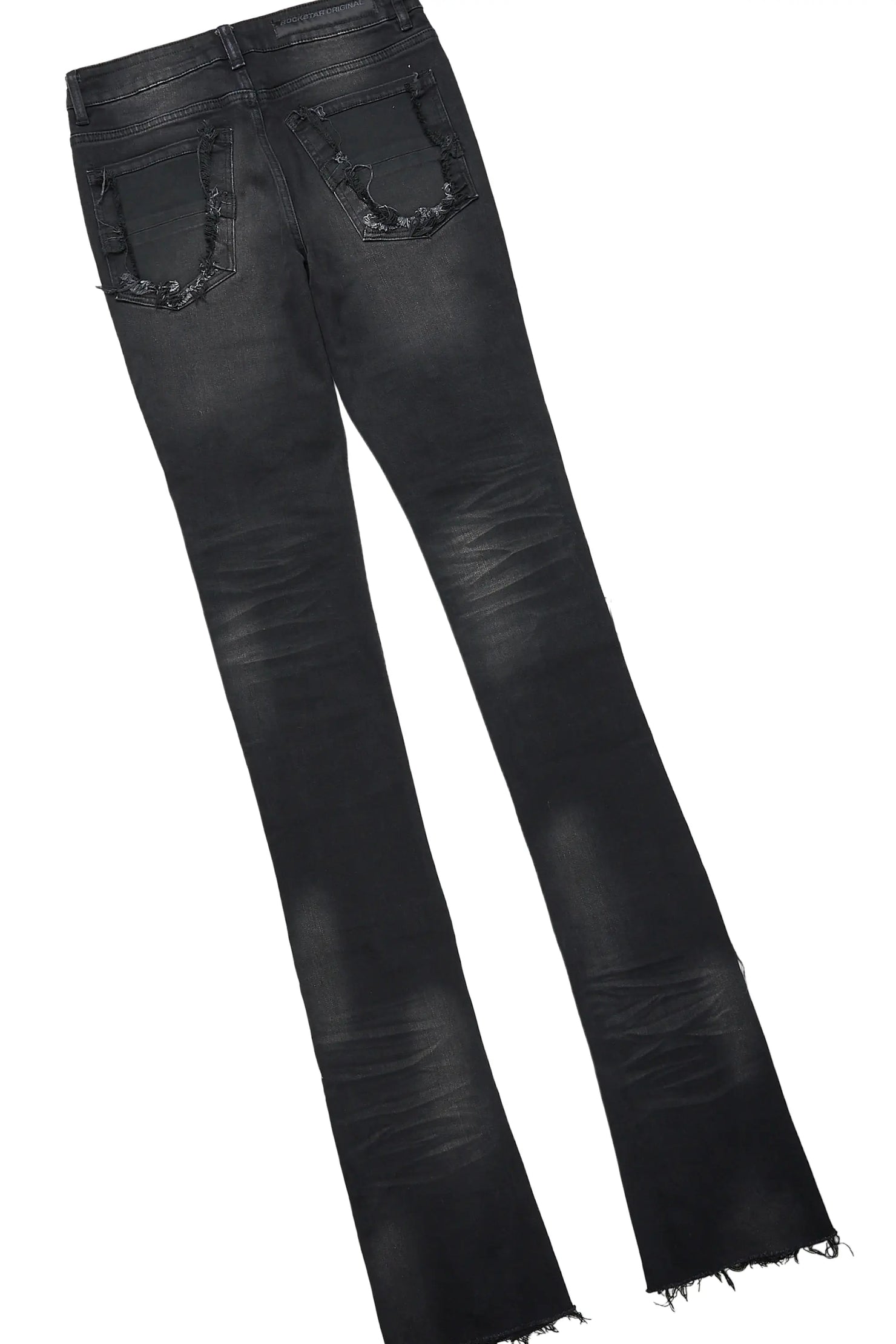 Fuka Black Knit Hoodie & Pooja Super Stacked Flare Jean Bundle