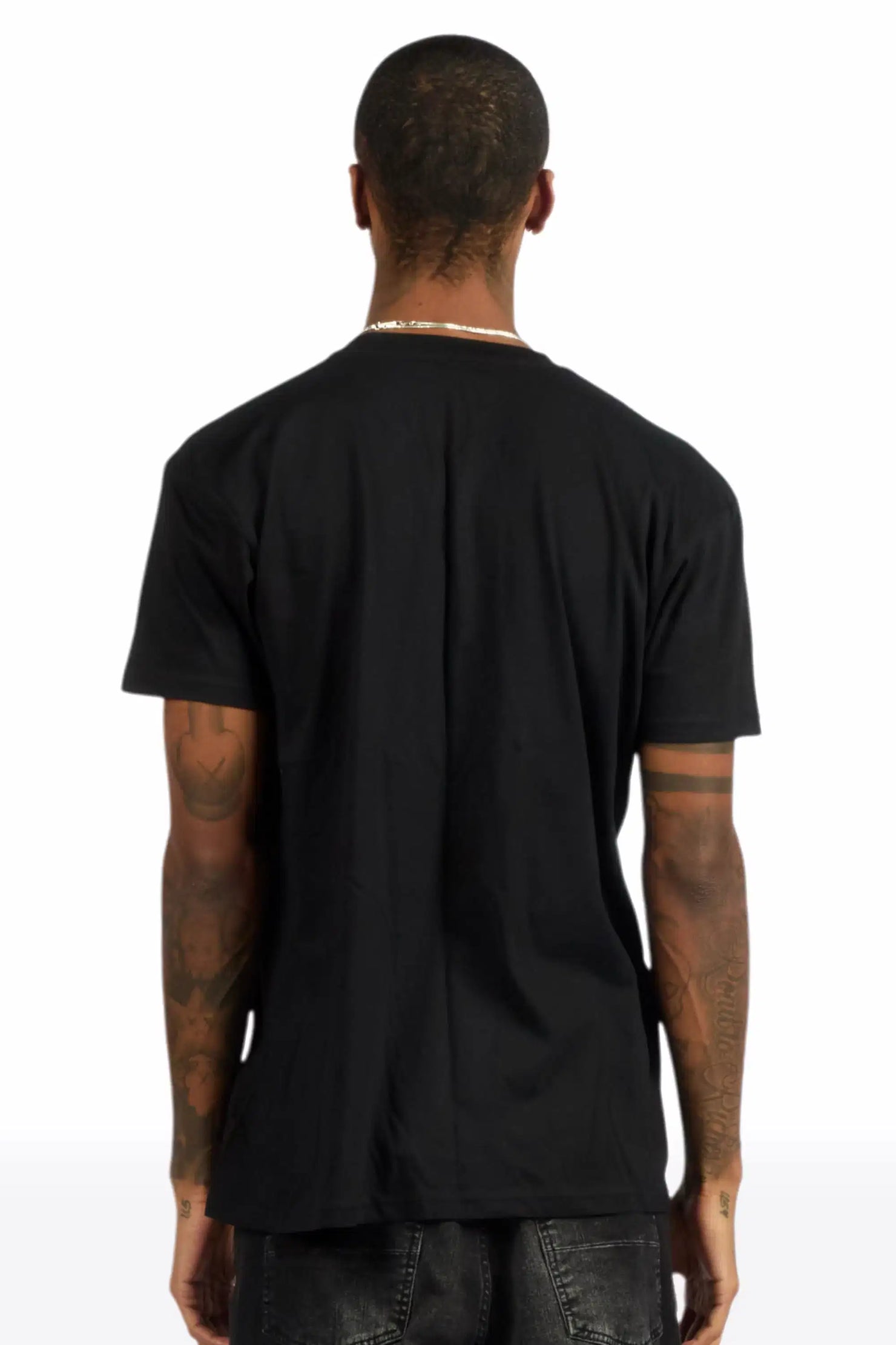 Roux Black Oversized Graphic T-Shirt