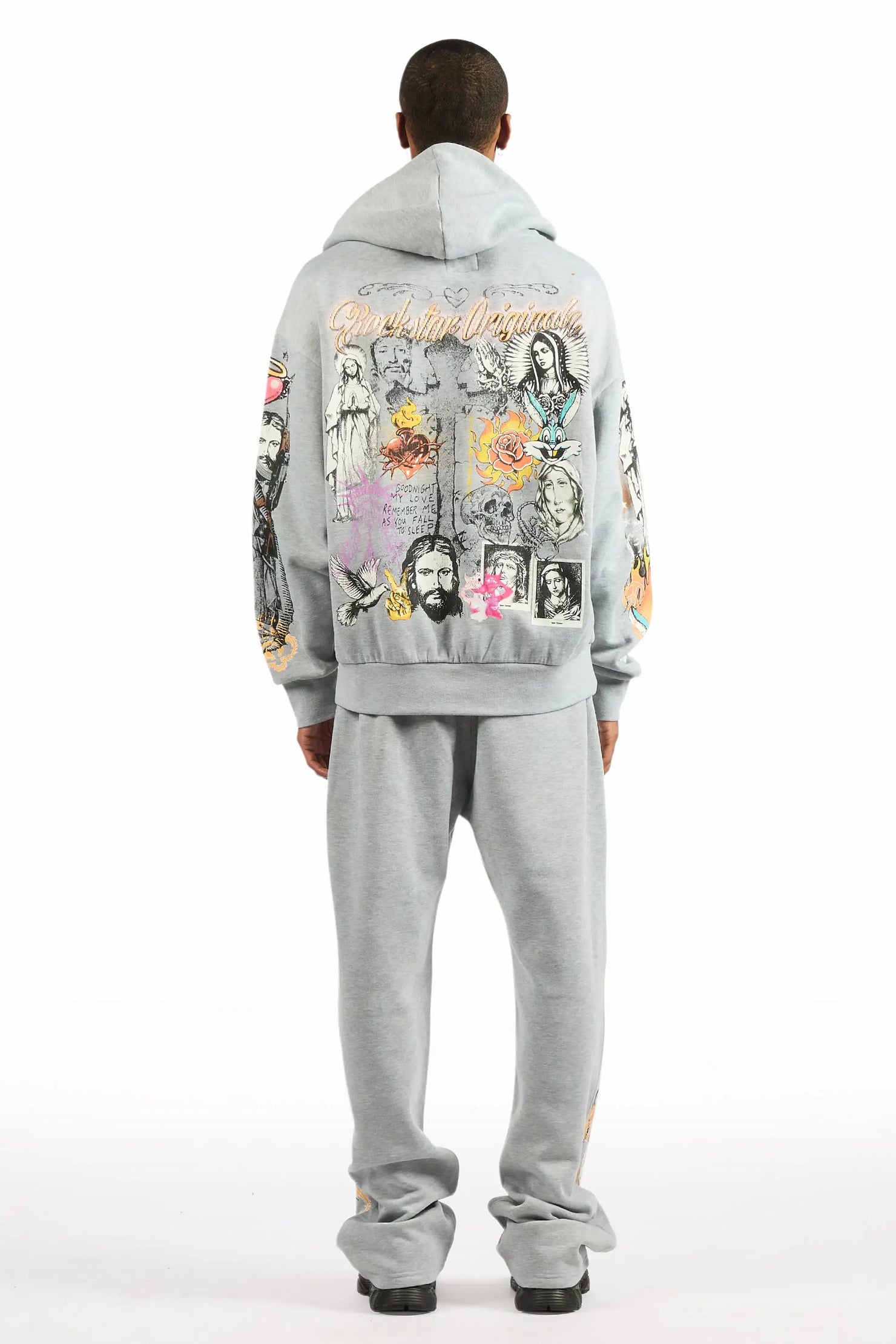 Diyos Heather Grey Hoodie/Baggy Pant Track Set