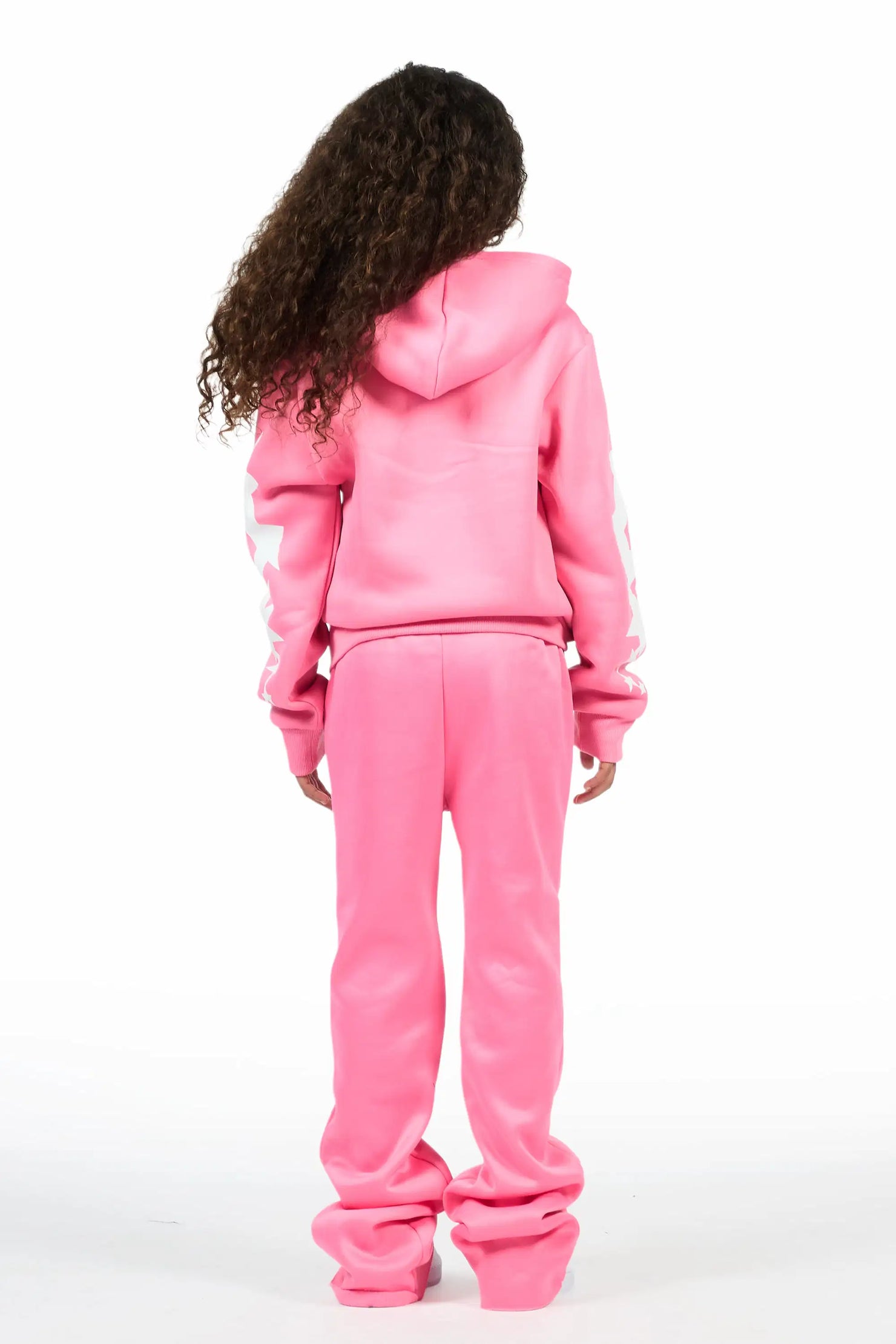 Girls Sechora Pink/White Stacked Track Set