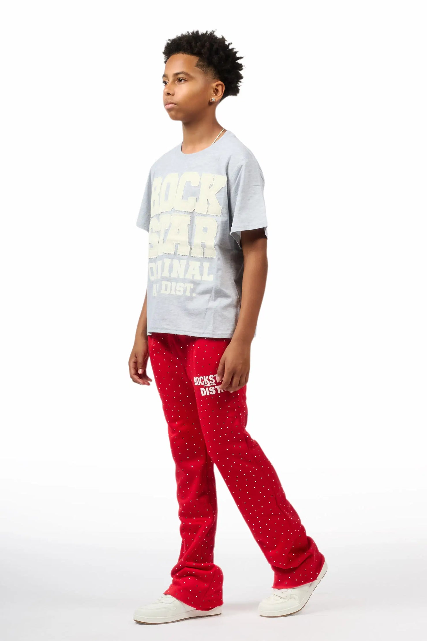 Boys Alpine Red Rhinestone Track pant