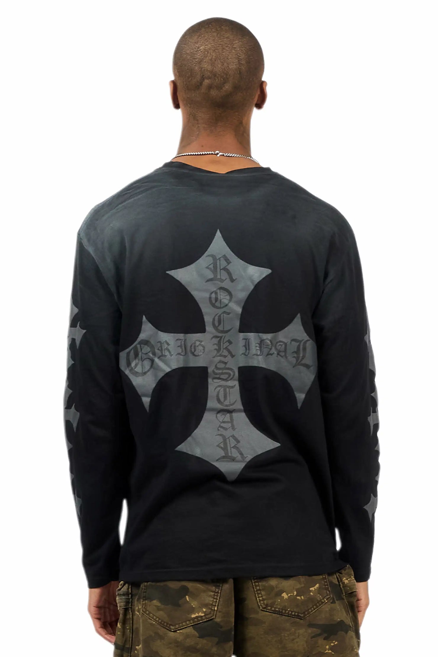 Slaydr Black/Charcoal Long Sleeve Graphic T-Shirt