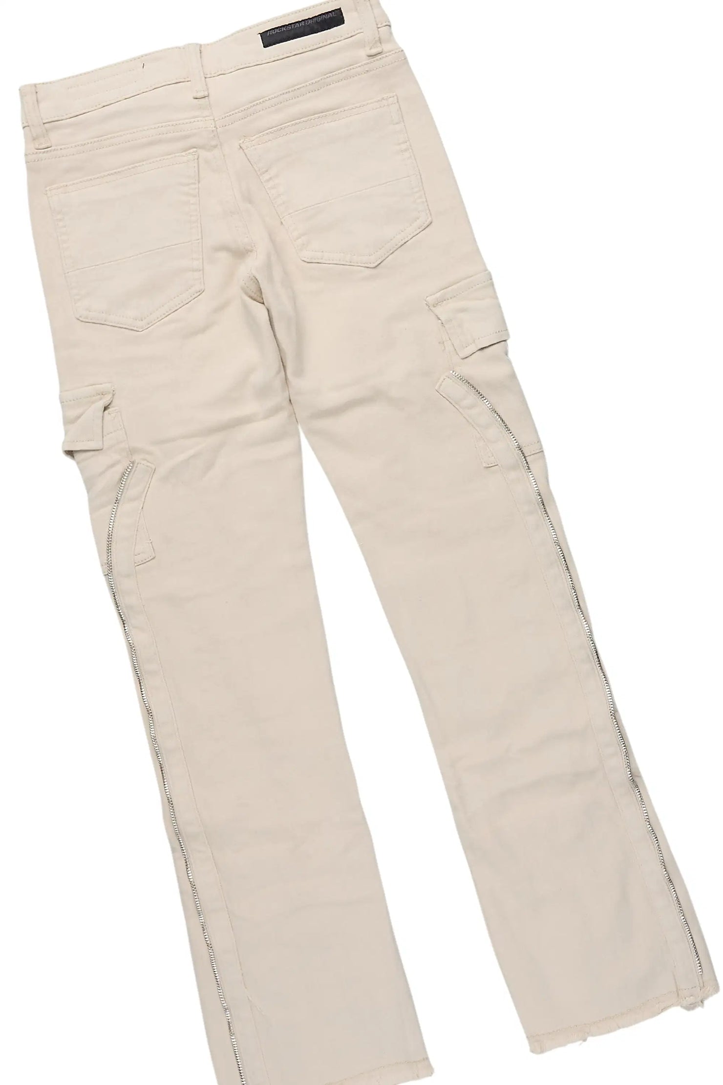 Boys Beau Beige Hoodie/Stacked Jean Set