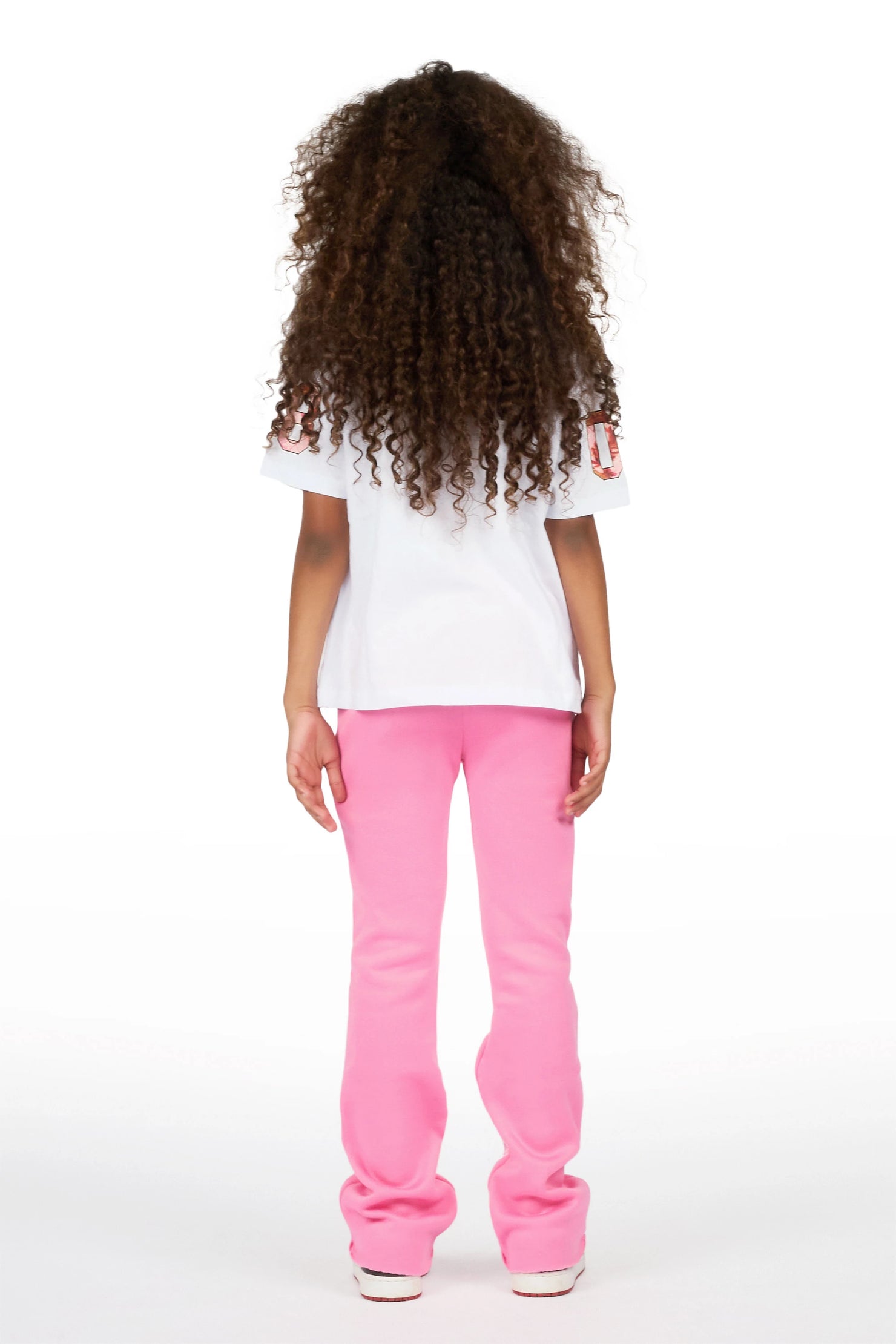 Girls Blakely Bubblegum Pink Stacked Track Pant