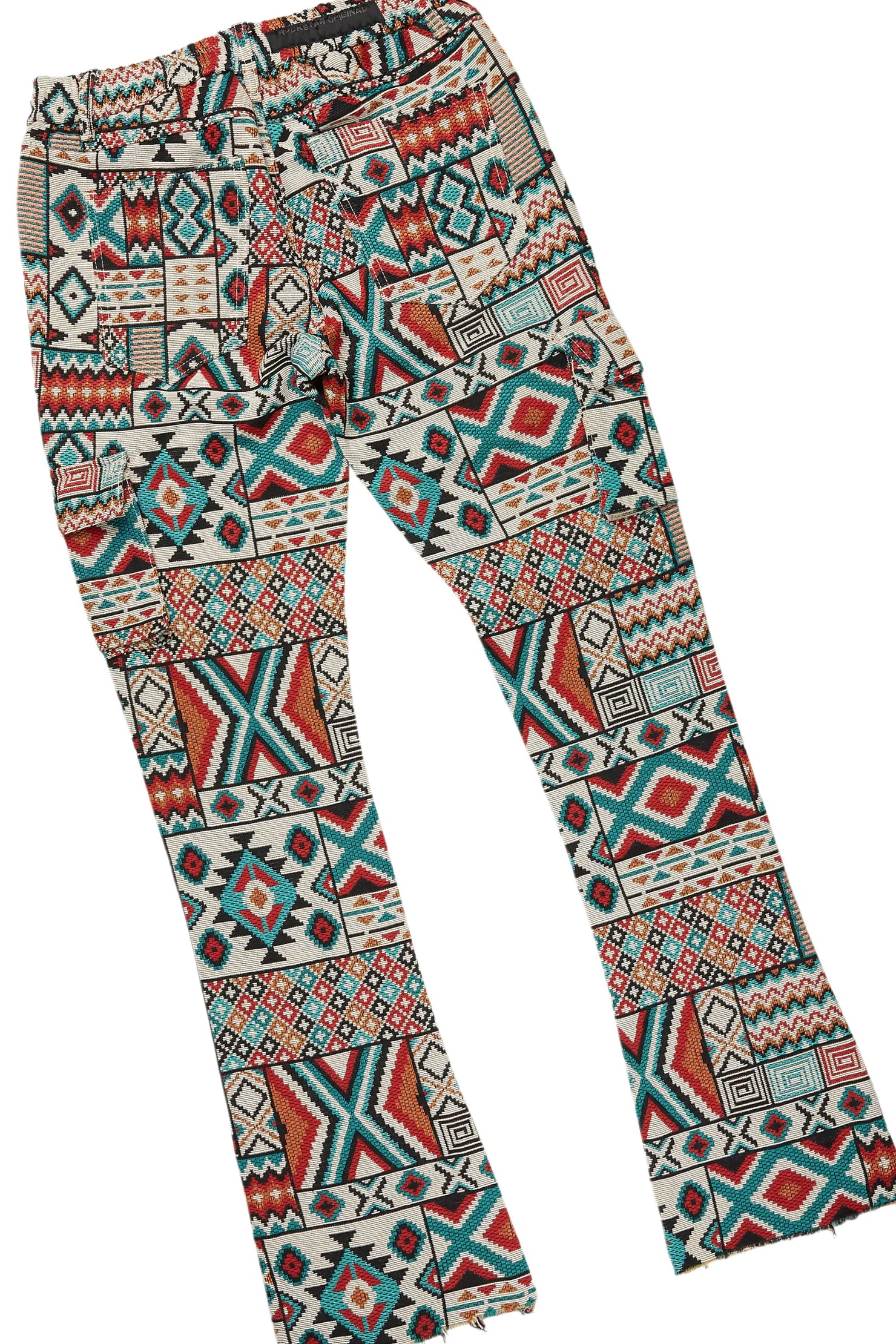 Fagan Red Knit Sweater & Nard Stacked Flare Tapestry Jean Bundle