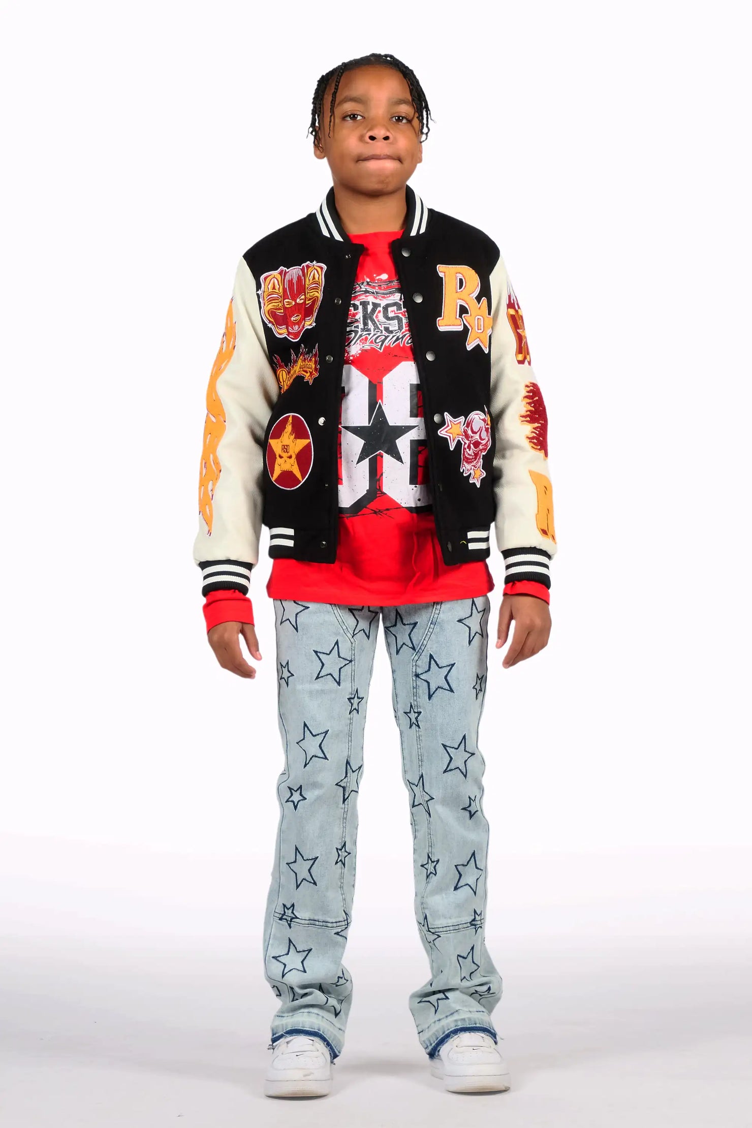 Boys Starship Light BLue Stacked Flare Jean