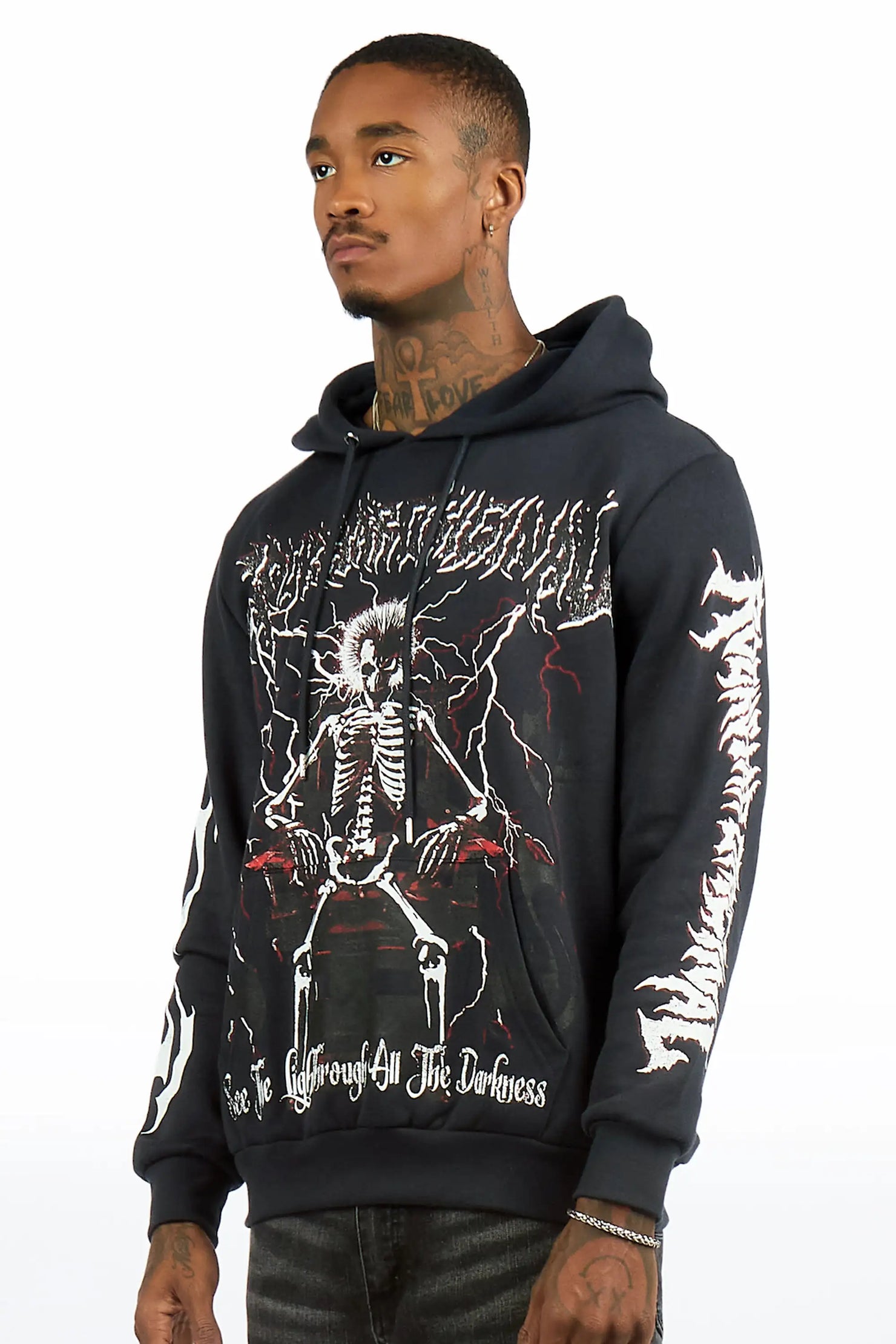 Deathrow Navy Graphic Hoodie