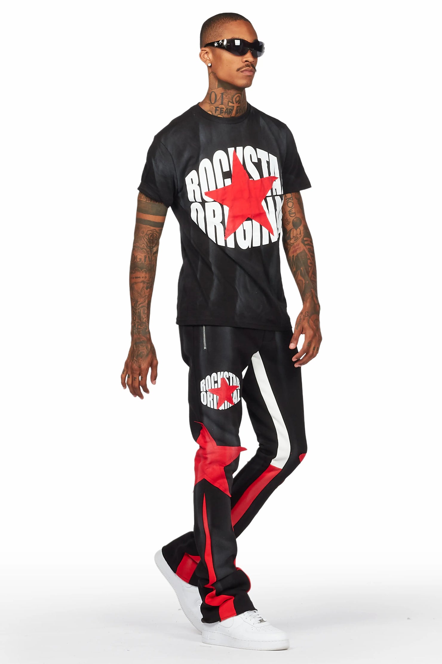 Sarge Vintage Black/Red T-Shirt/Stacked Flare Track Set