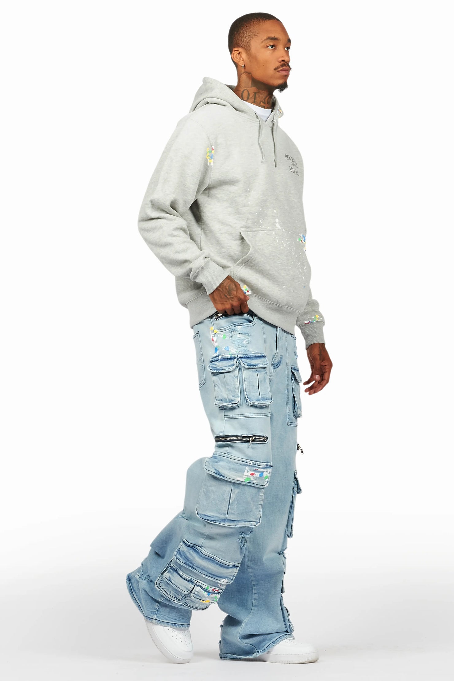 Art Dist Grey/Blue Hoodie/Baggy Fit Jean Bundle